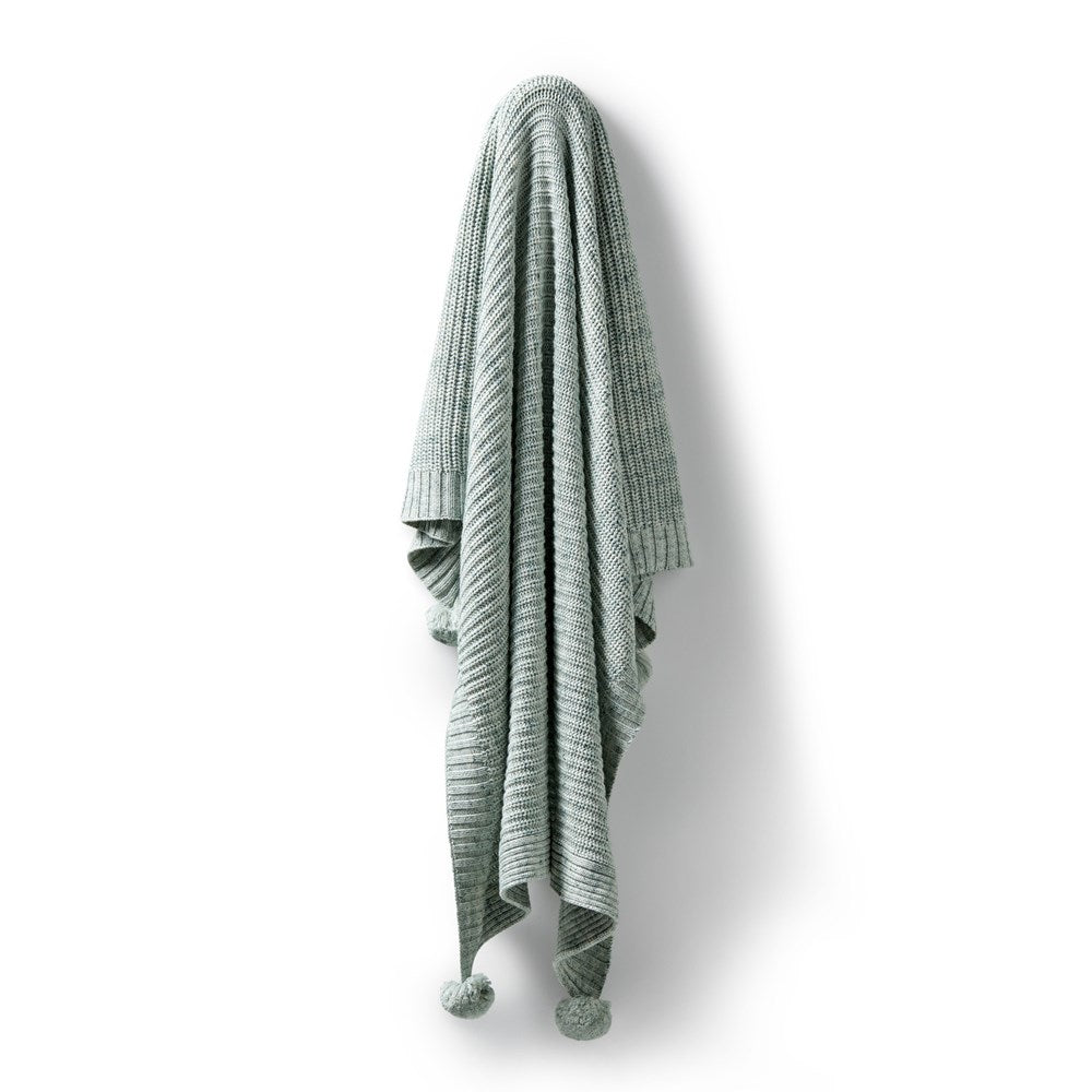 Organic Moss Speckle Knitted Blanket - Soft Eco-Friendly Throw for Living Room, Bedroom & Nursery - Cozy Home Decor Gift for All Seasons