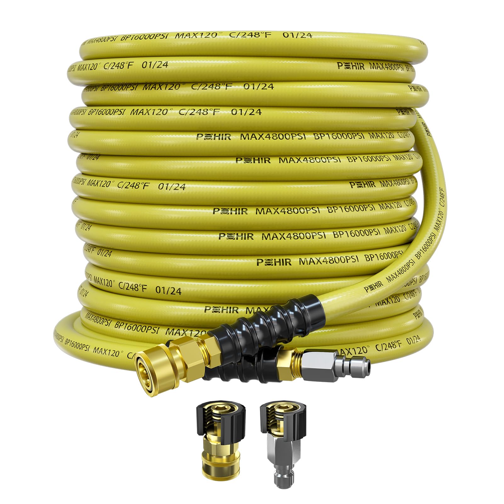 POHIR 50ft 4800 PSI Pressure Washer Hose - 3/8