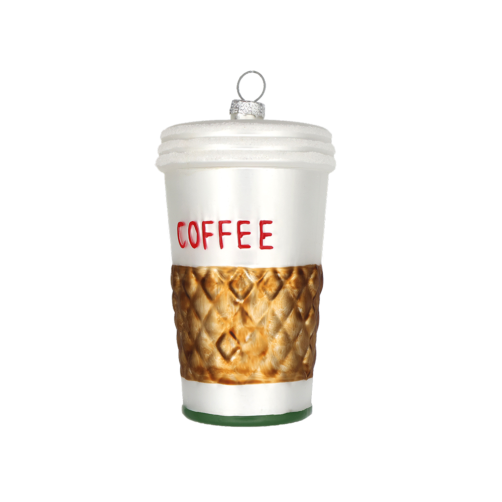 Premium Ceramic Coffee Cup Ornament - Handmade Holiday Decor for Christmas Tree, Gift for Coffee Lovers - Perfect for Home, Office & Party Decorations