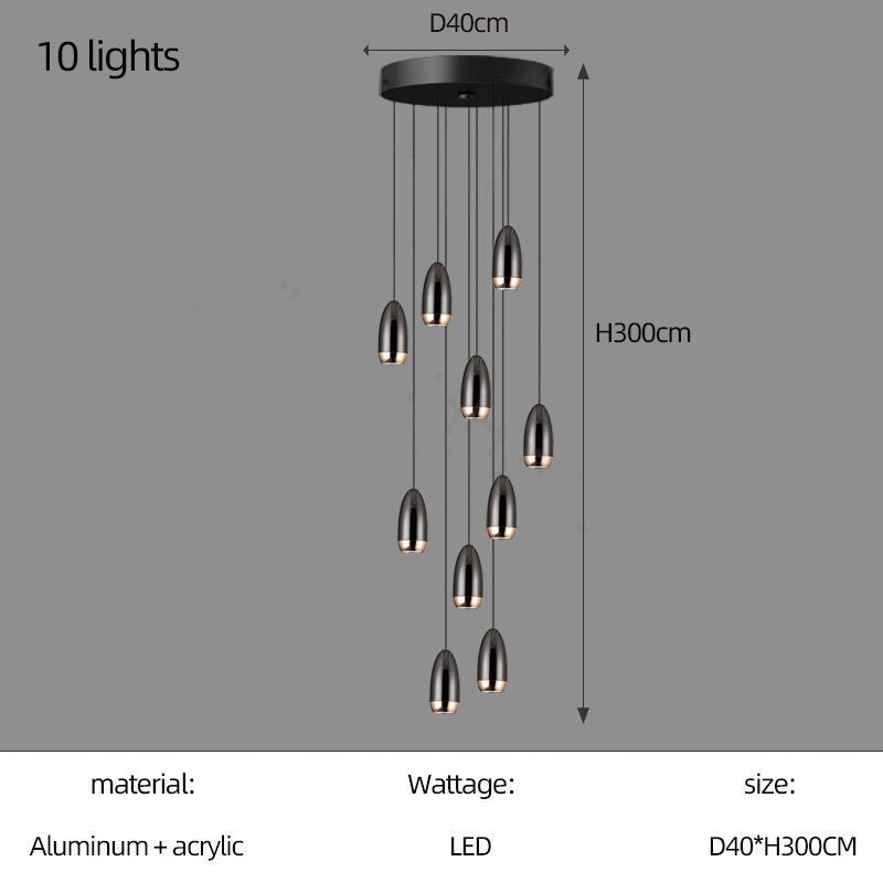 Modern Capsule Design Chandelier - Elegant LED Ceiling Light Fixture for Dining Room, Living Room & Bedroom | Energy Efficient Home Decor Lighting Solution