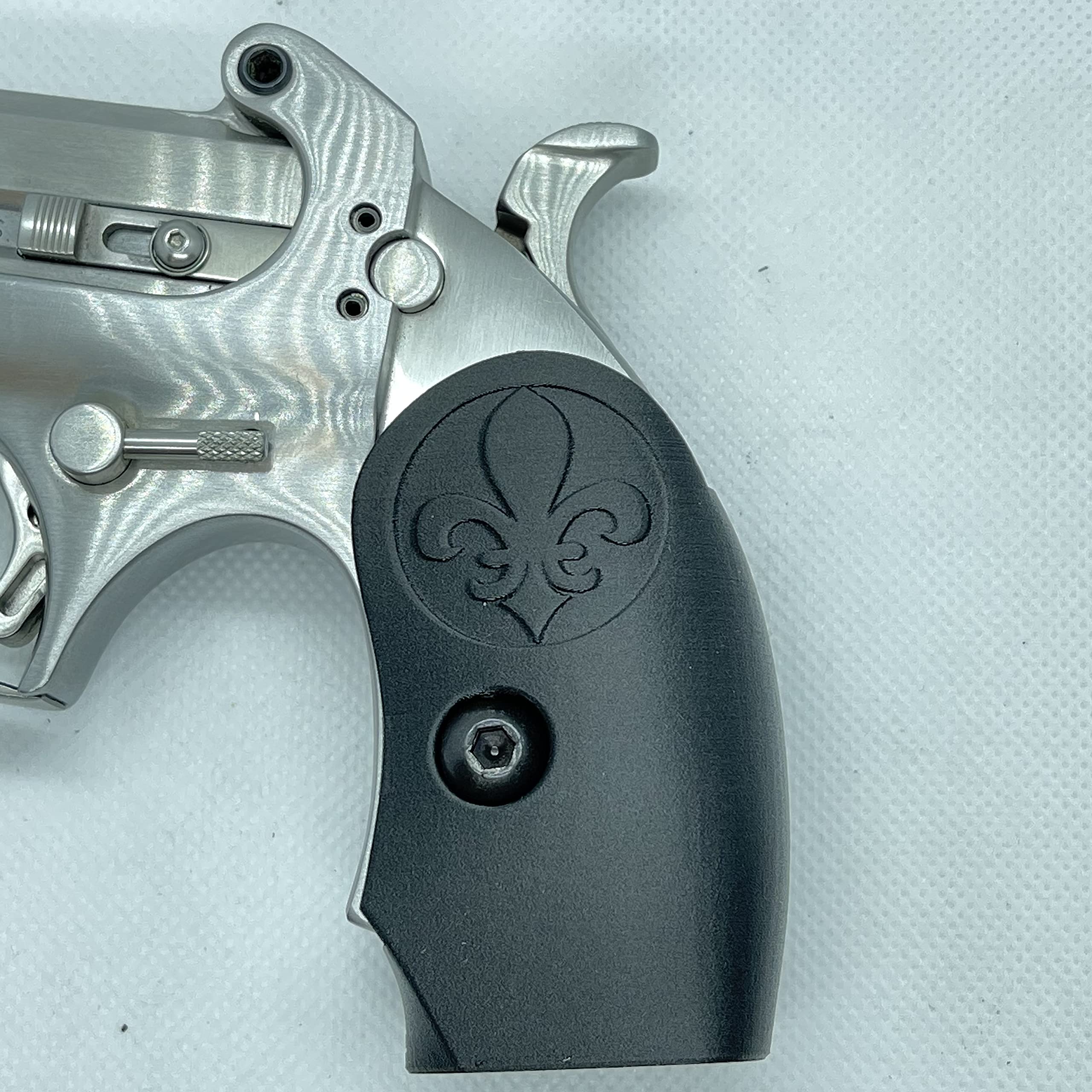 Bond Arms Derringer Fleur De Lis Style 2 Extended Grips - Premium Carbon Fiber Pistol Grips Made in USA - Compatible with Cowboy, Roughneck & Texan Models - Perfect for Concealed Carry, Home Defense & Western Shooting Sports