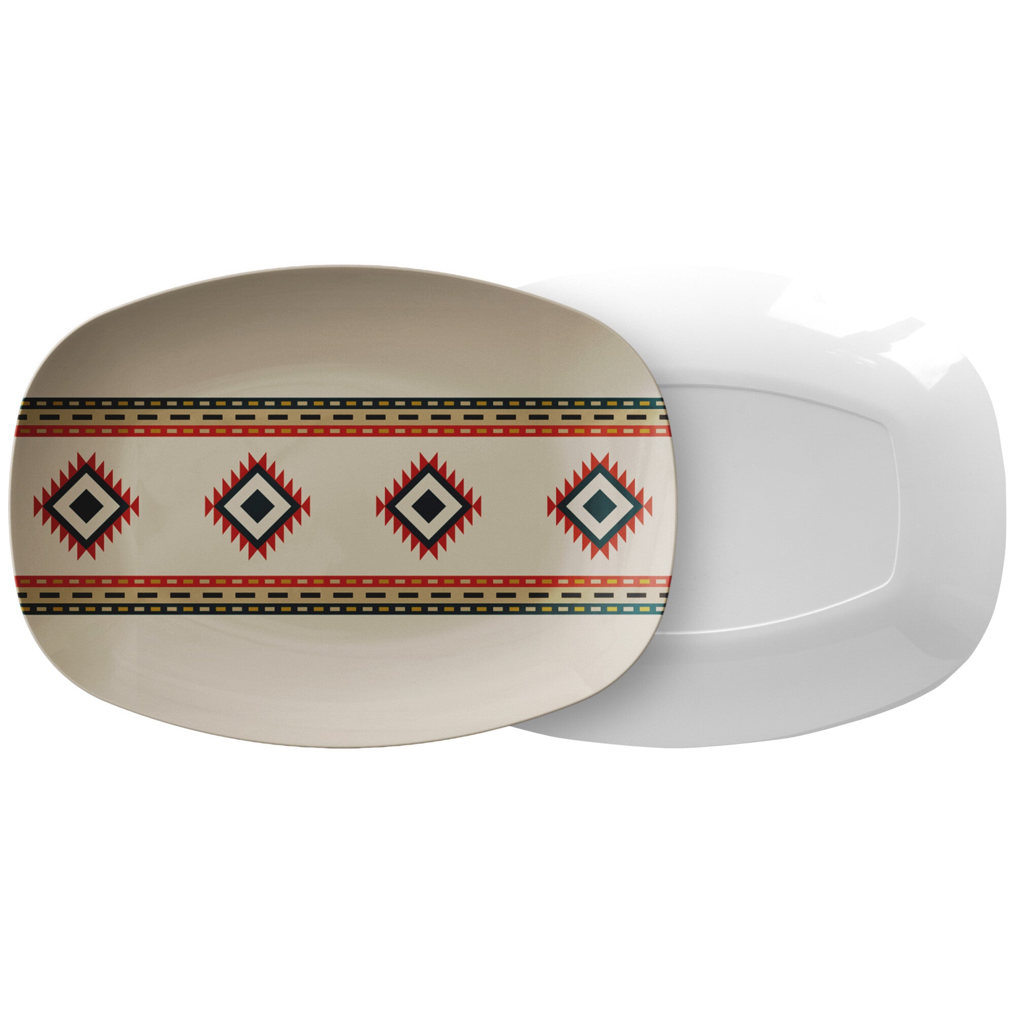 Southwest Sahara Plastic Serving Platter - Durable Kitchen Serving Tray for Entertaining, Holidays, Housewarming Gifts | Perfect for Parties, BBQ, and Family Gatherings