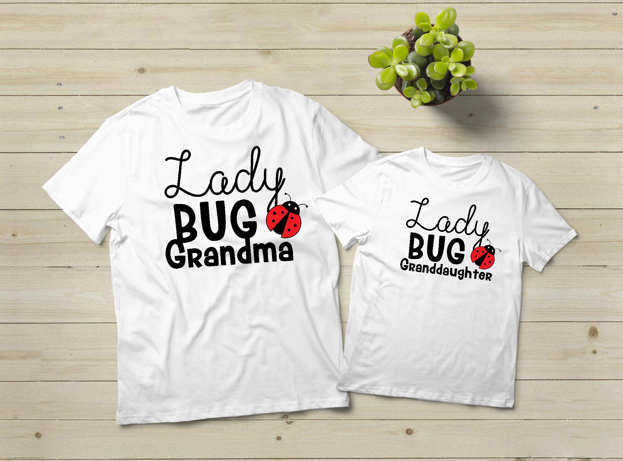 Stylish Ladybug Print Shirt for Grandma - Perfect Gift for Grandmother & Granddaughter - Cute Ladybug Design for Family Bonding & Special Occasions