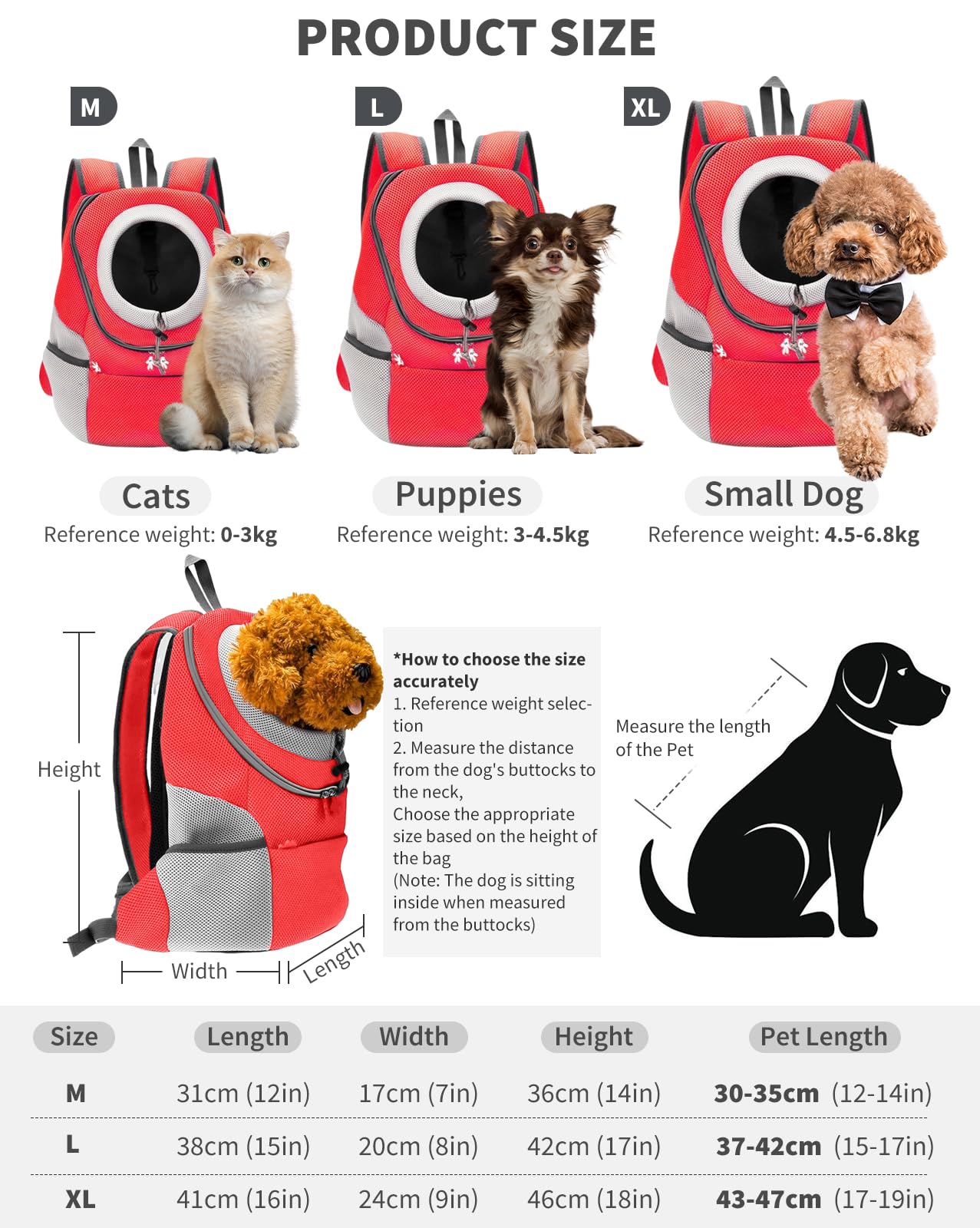Dog Backpack Carrier for Small Dogs & Cats - Breathable Pet Travel Backpack with Safety Leash | Perfect for Hiking, Air Travel & Outdoor Adventures