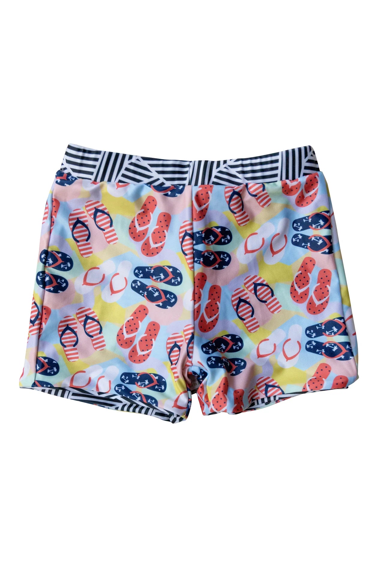 Echo Kids Unisex Reversible Swim Shorts - Quick Dry, Comfortable Swimwear for Boys & Girls - Tile & Flip Flop Print - Perfect for Beach, Pool & Summer Activities