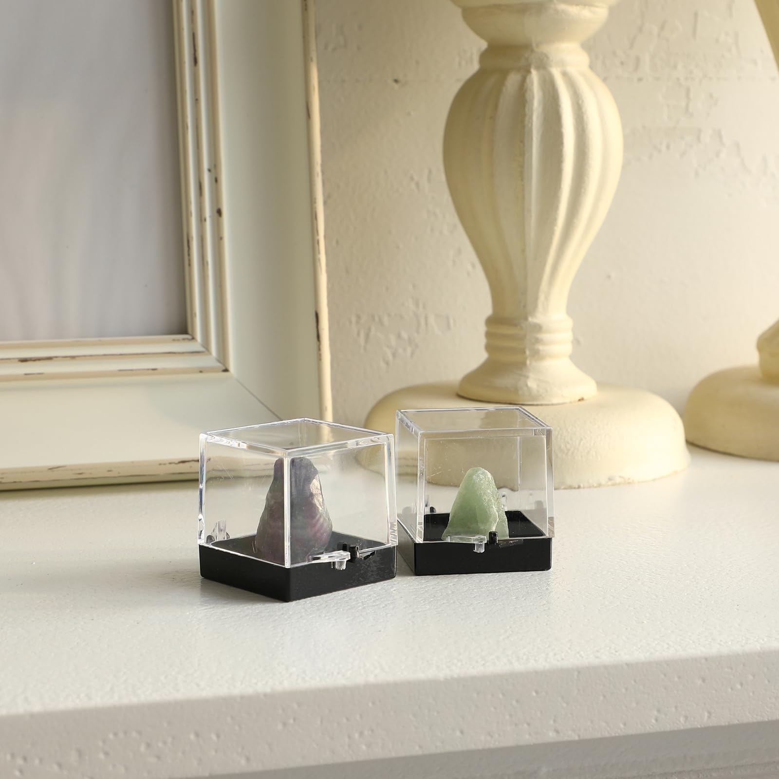 60 Pcs Clear Jewelry Organizer Box with Lids - Mineral Display Storage Containers, Tiny Square Cube Boxes for Jewelry, Specimen & Small Items - Perfect for Craft Rooms, Retail Displays & Home Organization