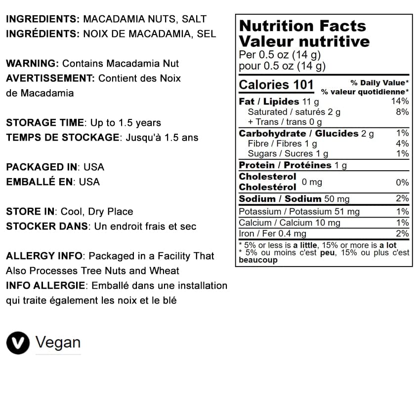 Food to Live Dry Roasted Macadamia Nuts with Himalayan Salt | 8 Pound Bulk Pack | Oven Roasted Whole Nuts | Lightly Salted, No Oil Added | Vegan, Keto & Kosher Certified | High Protein Snack | Perfect for Baking, Trail Mix & Healthy Snacking