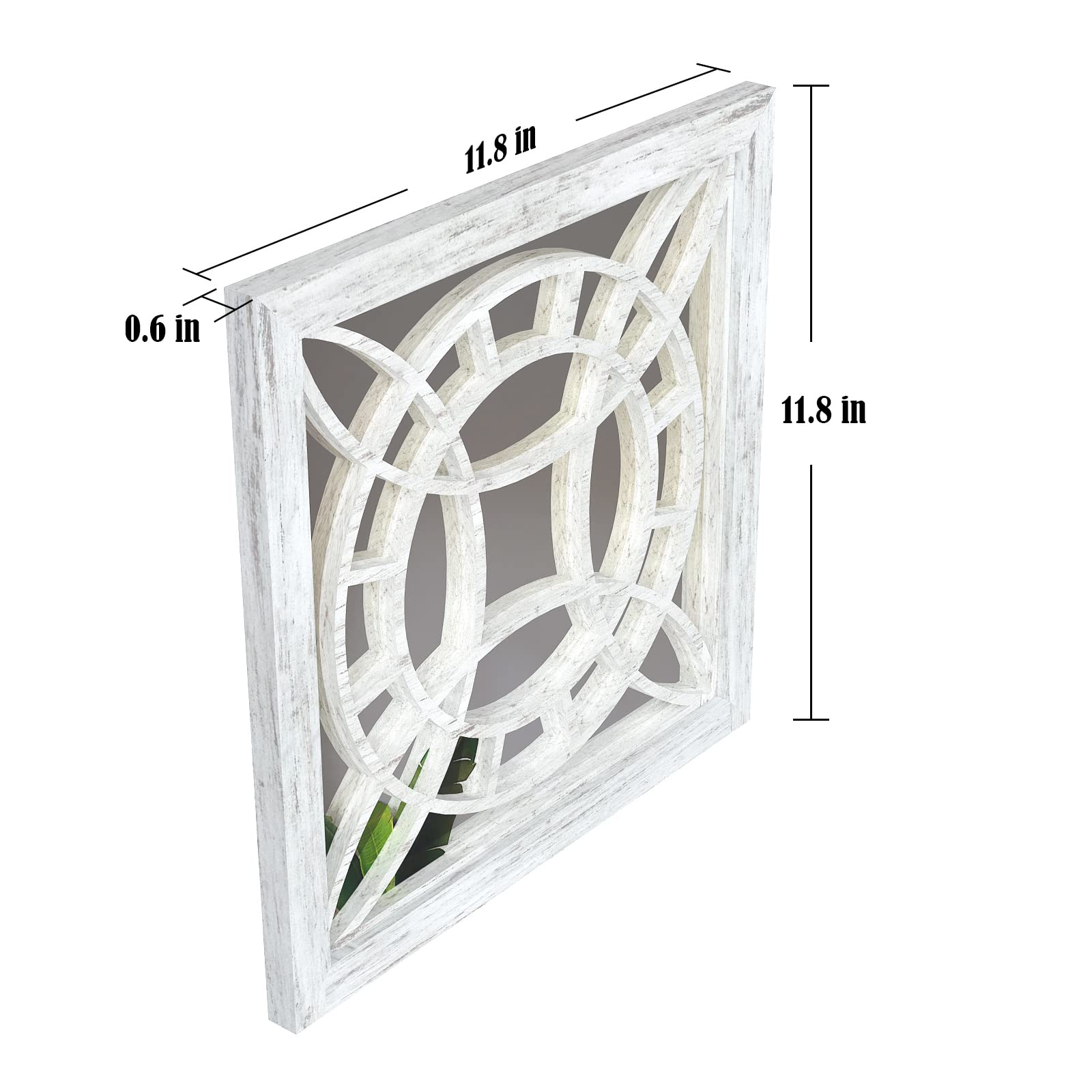 Square Mirror Wall Decor 4PCS - Farmhouse Entryway Mirrors for Living Room, Kitchen & Bathroom (12”x12”)