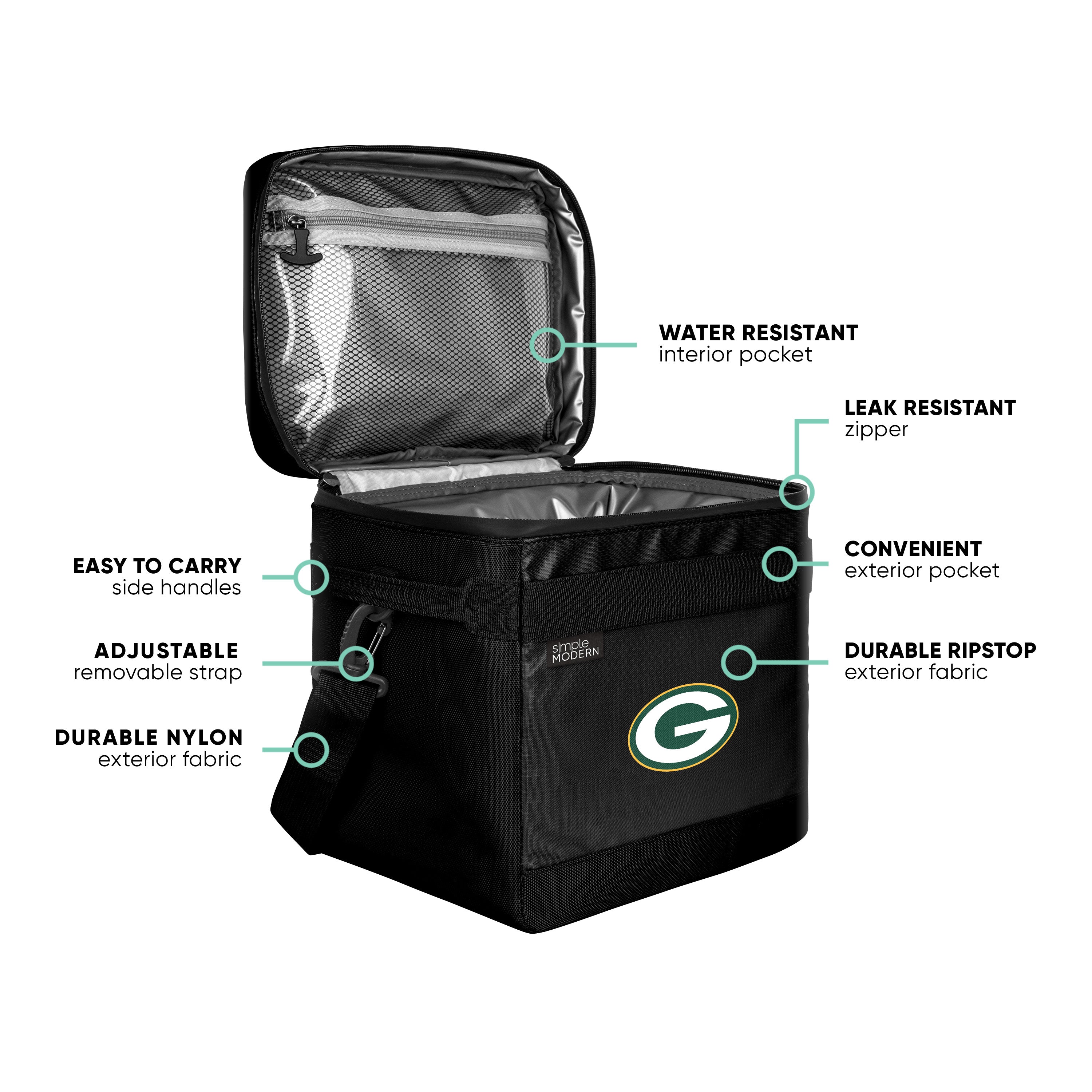 NFL Team Logo 12 Can Soft Cooler Bag - Insulated Portable Cooler for Picnics, Beach, Tailgating & Outdoor Activities