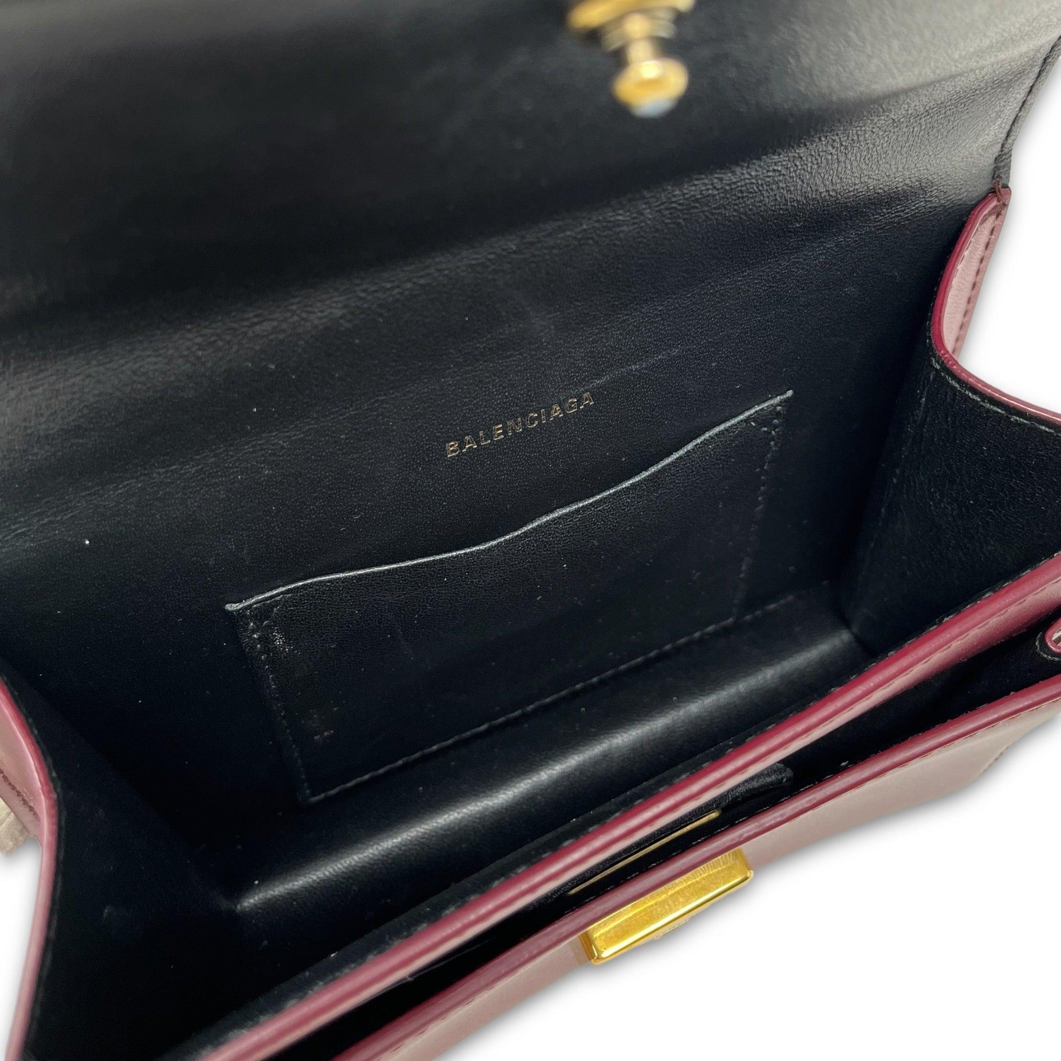 Balenciaga Burgundy Sharp XS Crossbody Bag - Stylish & Compact Luxury Handbag for Women | Perfect for Parties, Date Nights & Everyday Use
