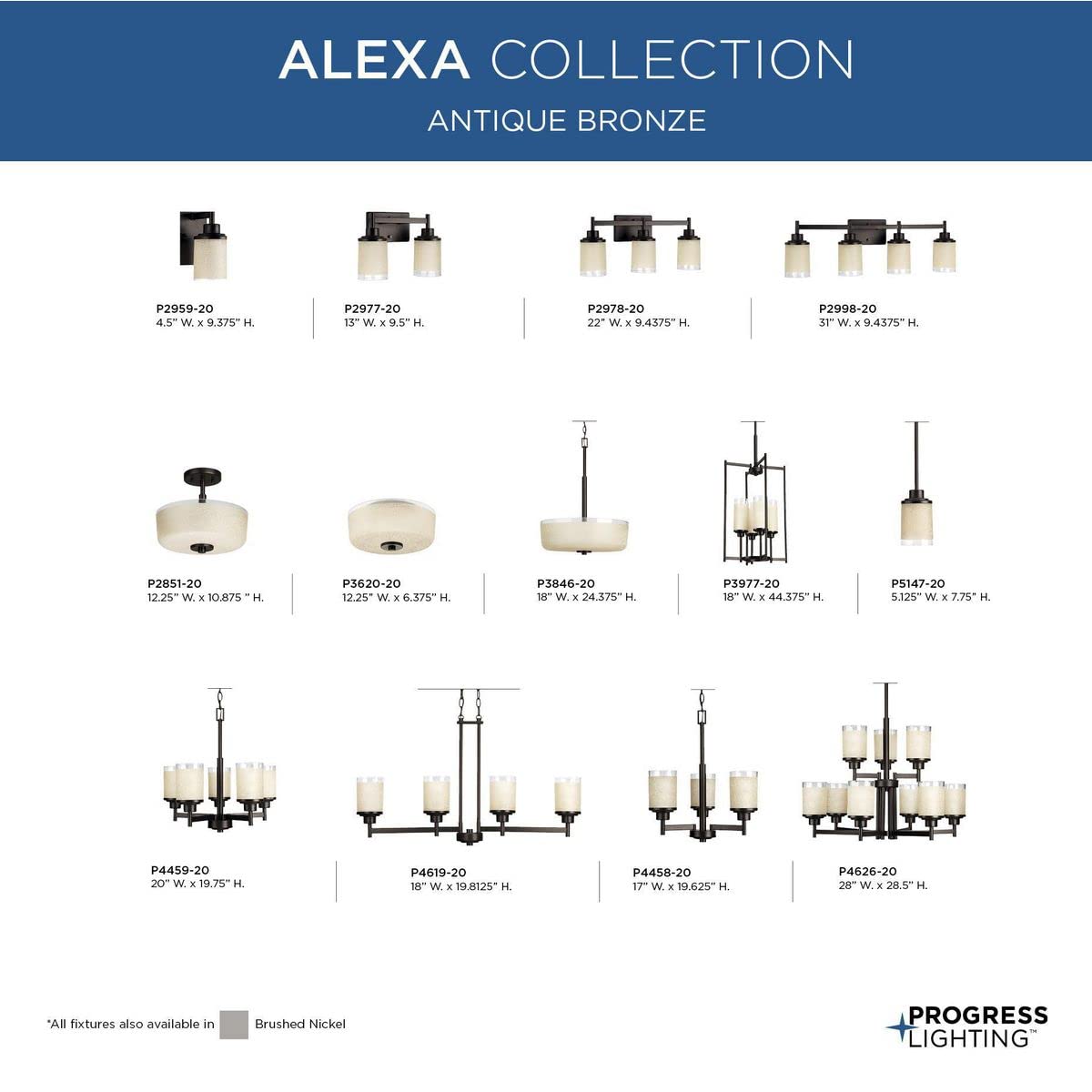 Alexa Collection 3-Light Modern Chandelier with Etched Umber Linen & Clear Edge Glass in Antique Bronze - Perfect for Dining Room, Living Room, or Bedroom Lighting