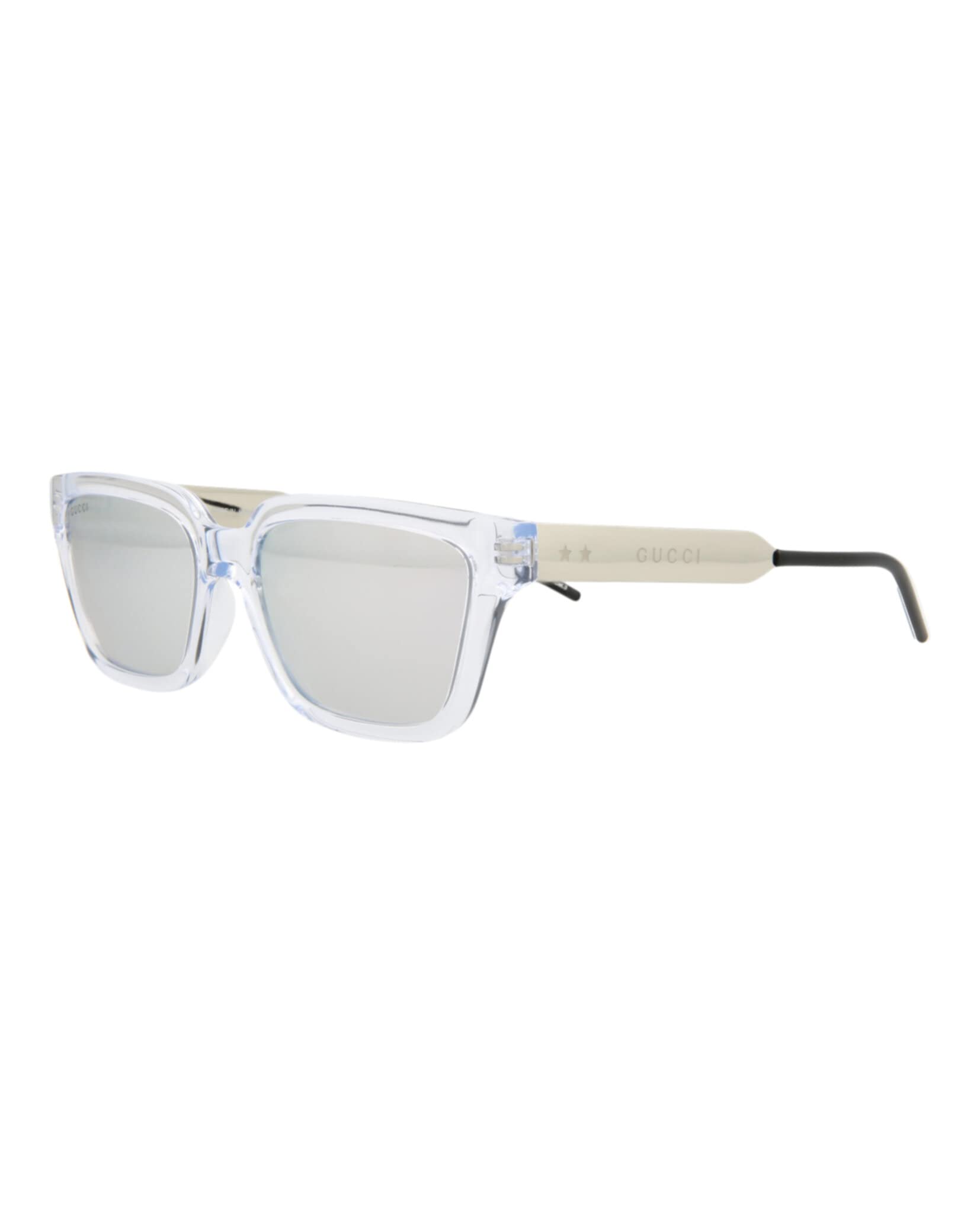 **Gucci Square & Rectangle Sunglasses - Crystal Silver Frame, Luxury Designer Eyewear for Women & Men | Made in Japan | UV Protection, Fashionable for Everyday Wear, Travel & Outdoor Activities**