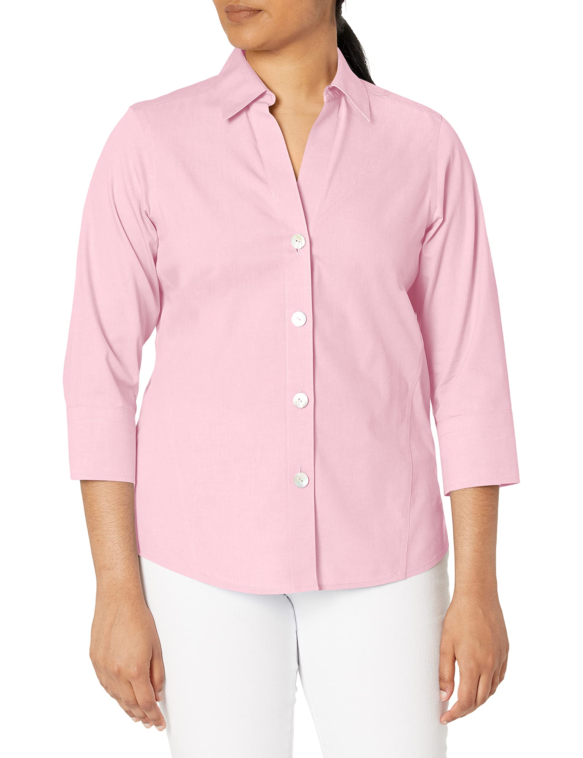 Foxcroft Women's Non-Iron Essential Paige Shirt - Wrinkle-Free Comfort for Office, Travel & Everyday Wear