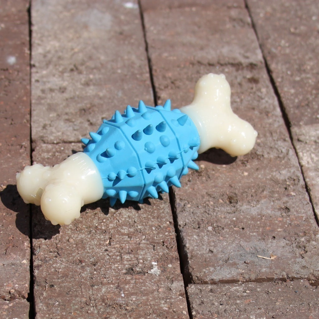 Dental Double Action Chew Toy for Dogs - Durable Pet Teeth Cleaning Chews for Puppies & Adult Dogs - Promotes Oral Health & Reduces Plaque - Perfect for Aggressive Chewers & Playtime