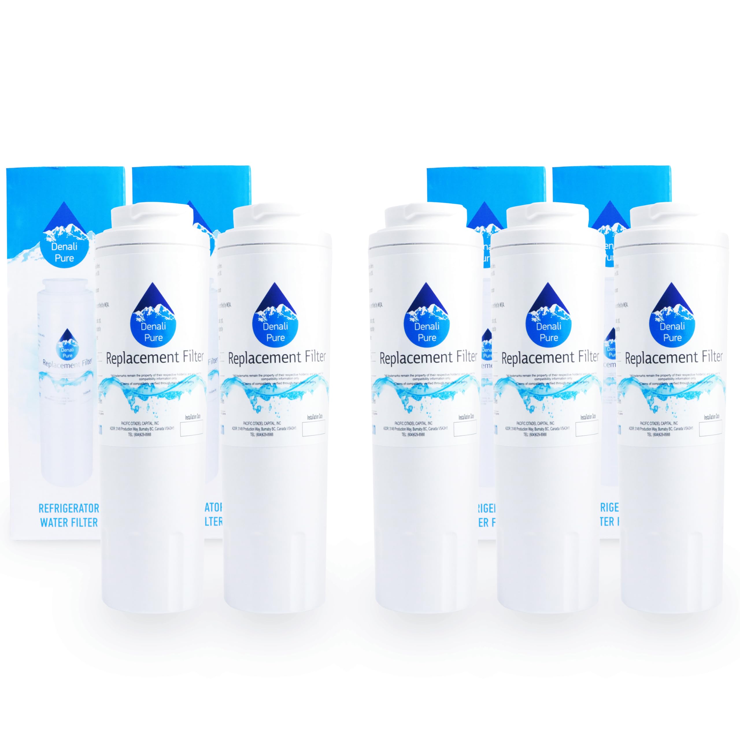 5-Pack Whirlpool GI6FARXXB05 Refrigerator Water Filter Replacement - Compatible with Whirlpool 4396395 Fridge Water Filter Cartridge | Pure Drinking Water for Home & Office Use