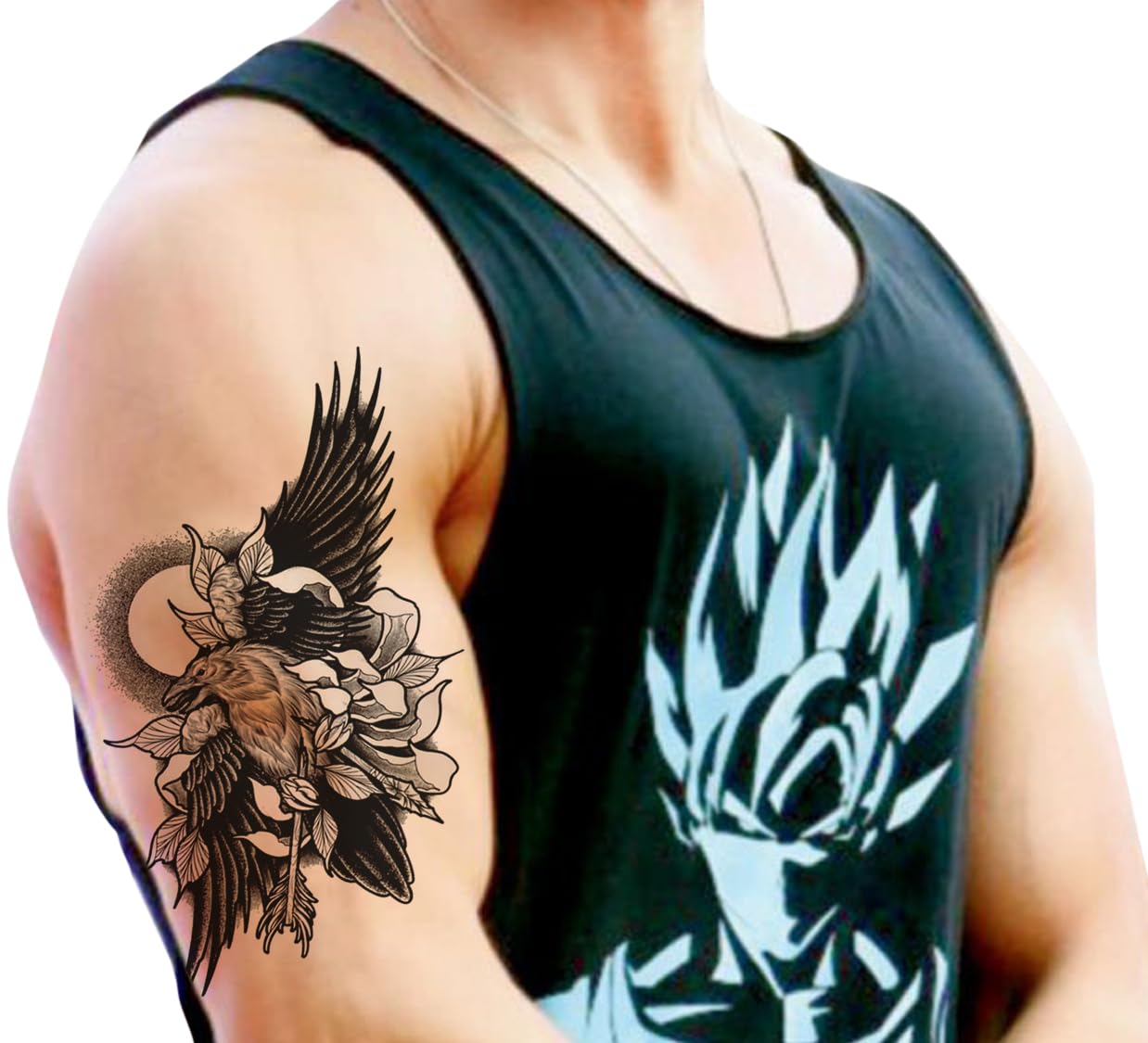 Waterproof Temporary Tattoo Stickers for Men & Women - Realistic 3D Flowers, Butterflies, Stars, Angels, Wolves & Armband Designs (21x15cm) - Perfect for Parties, Halloween, Cosplay & Body Art