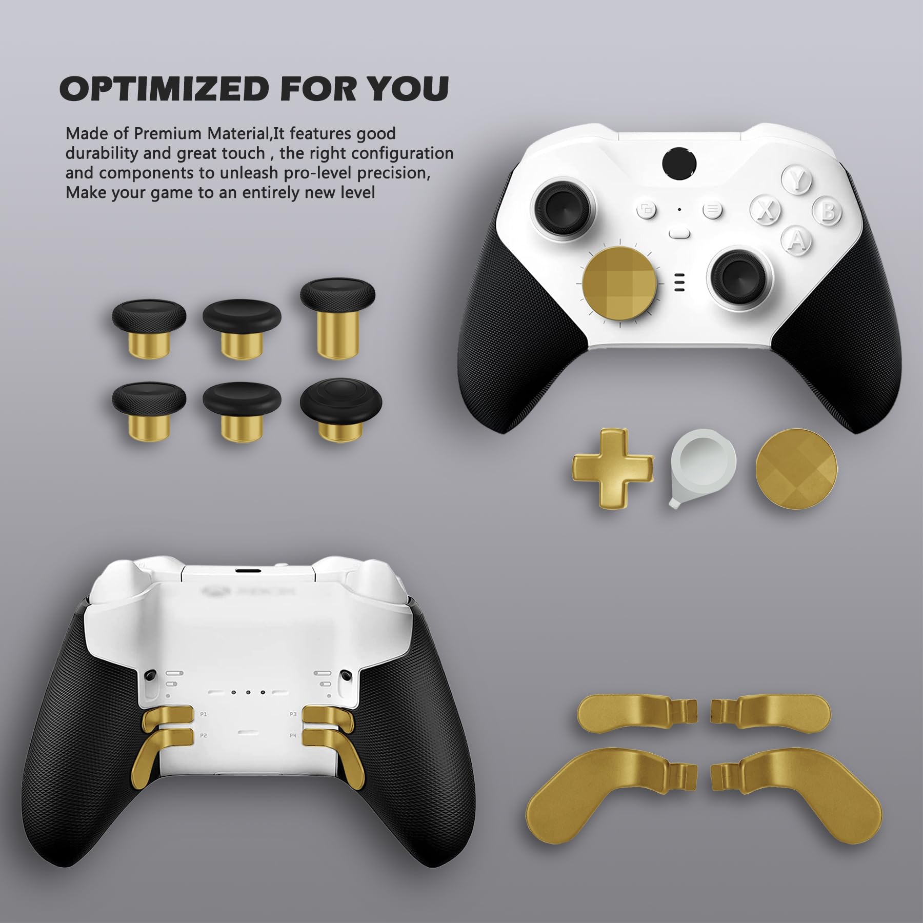 Xbox Elite Series 2 Controller Replacement Parts Kit - Complete Component Pack with Carrying Case, Charging Dock, 4 Back Paddles, 2 D-Pads, 6 Thumbsticks & Tools | Compatible with Xbox One Elite Series 2 Core | Perfect for Gaming, Travel & Controller Maintenance