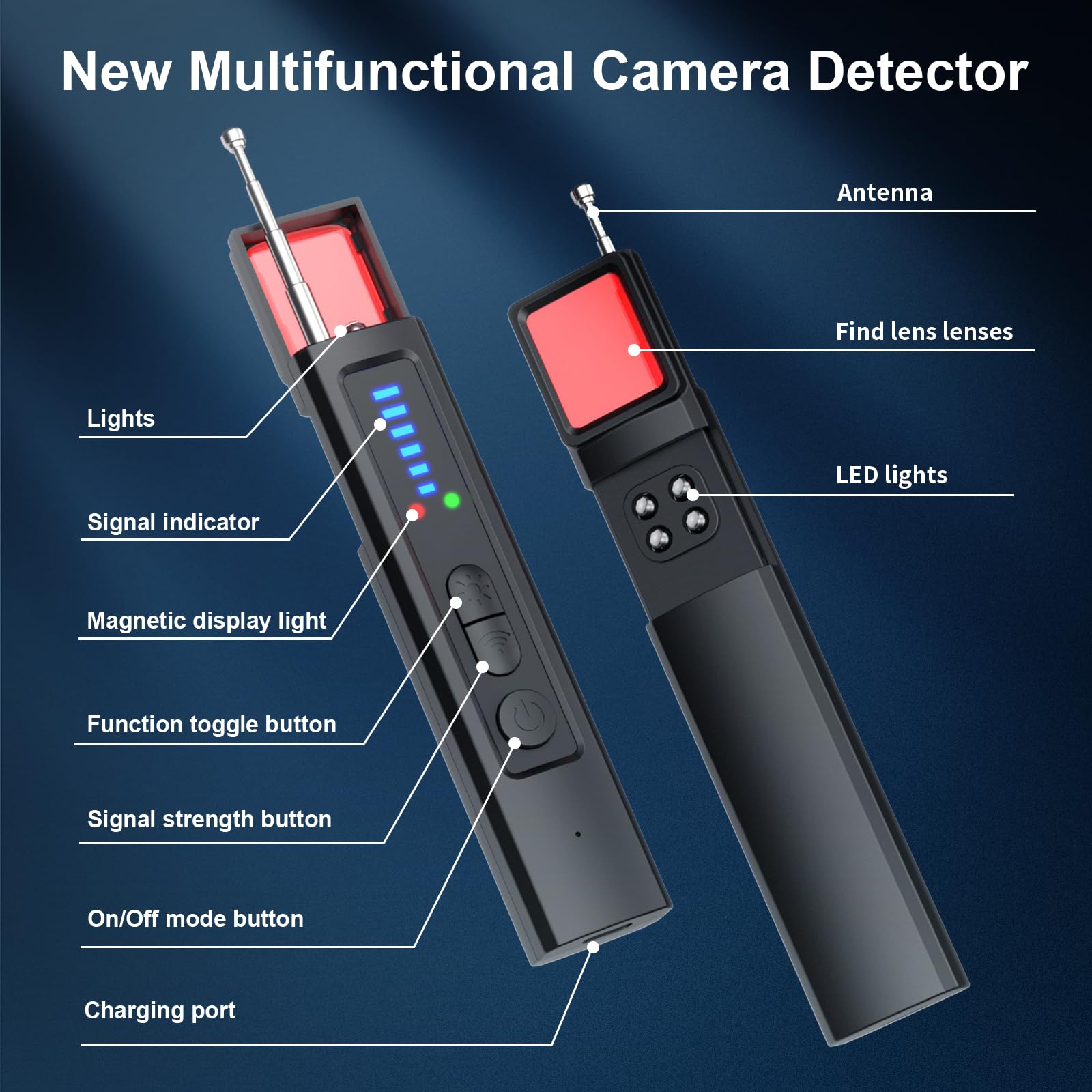 Portable Hidden Camera Detector for Car, Home & Travel - Wireless Bug Finder