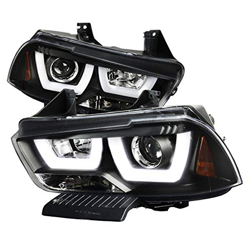 2011-2014 Dodge Charger LED Projector Headlights - Clear Lens with Black Bezel & DRL - High Performance Replacement Headlights for Enhanced Night Driving & Off-Road Adventures
