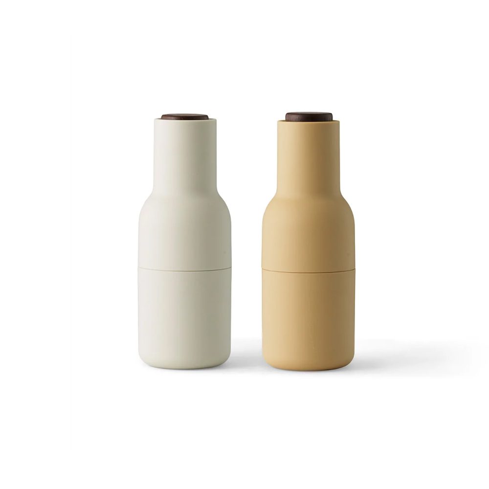 Premium AUDO CPH Salt and Pepper Grinder Set - Adjustable Ceramic Mill with Walnut Wood Lid - Perfect for Kitchen, Dining Table & Gift Giving