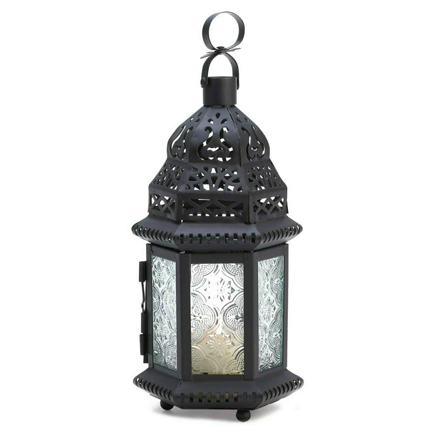 Winter Fire Candle Lantern - Decorative Outdoor/Indoor LED Candle Holder for Patio, Garden, Christmas & Holiday Decor - Battery Operated Flameless Lantern (Model 10014118)