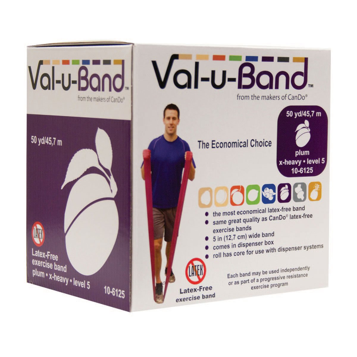 Val-U-Band Latex Free Resistance Exercise Band - Plum Color for Home Workouts, Physical Therapy & Yoga | Stretching, Strength Training & Rehabilitation