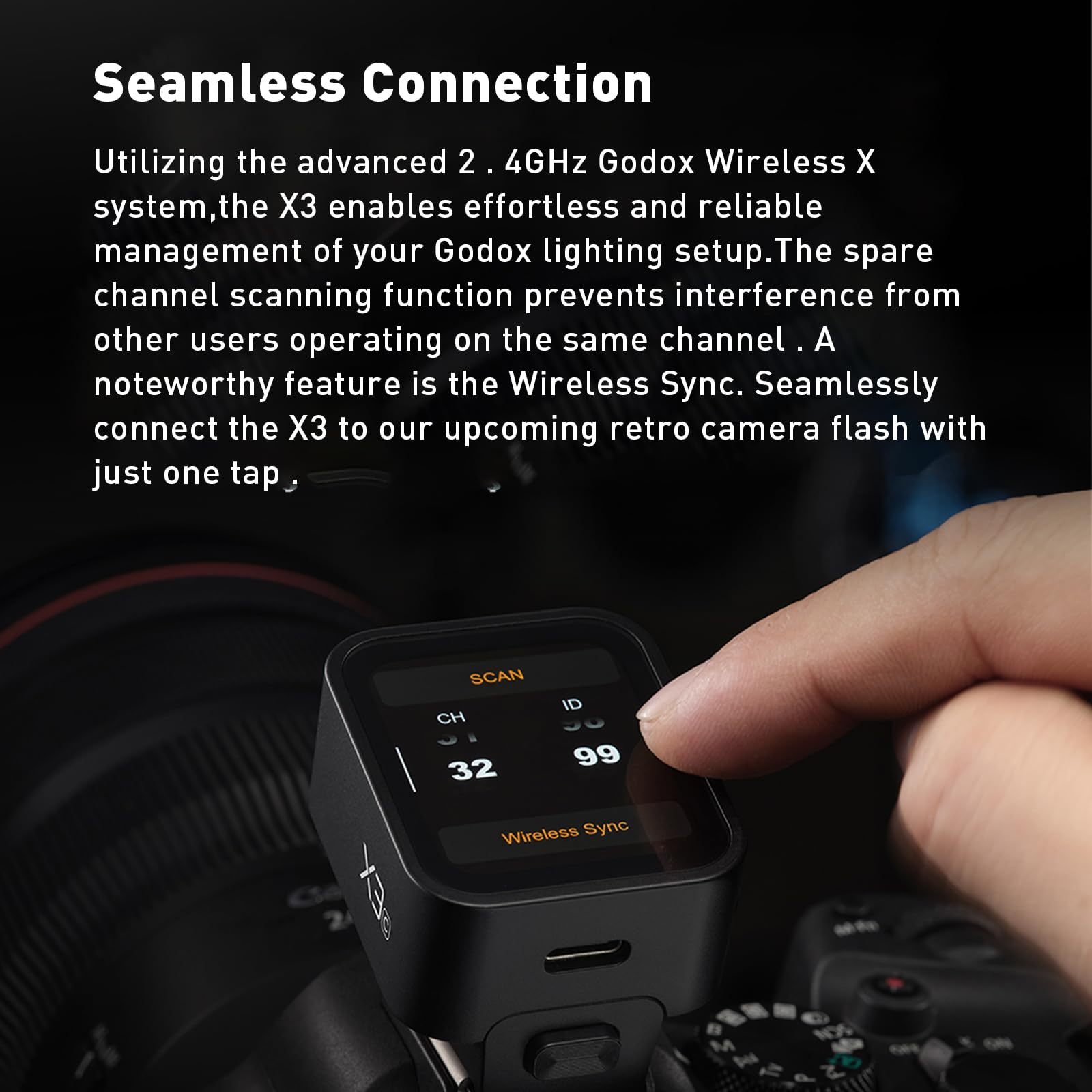 Godox X3-C E-TTLII 2.4GHz Wireless Flash Trigger with Rechargeable Battery & LED Display for Canon DSLR Cameras - Perfect for Studio Photography, Wedding Shoots & Outdoor Flash Photography