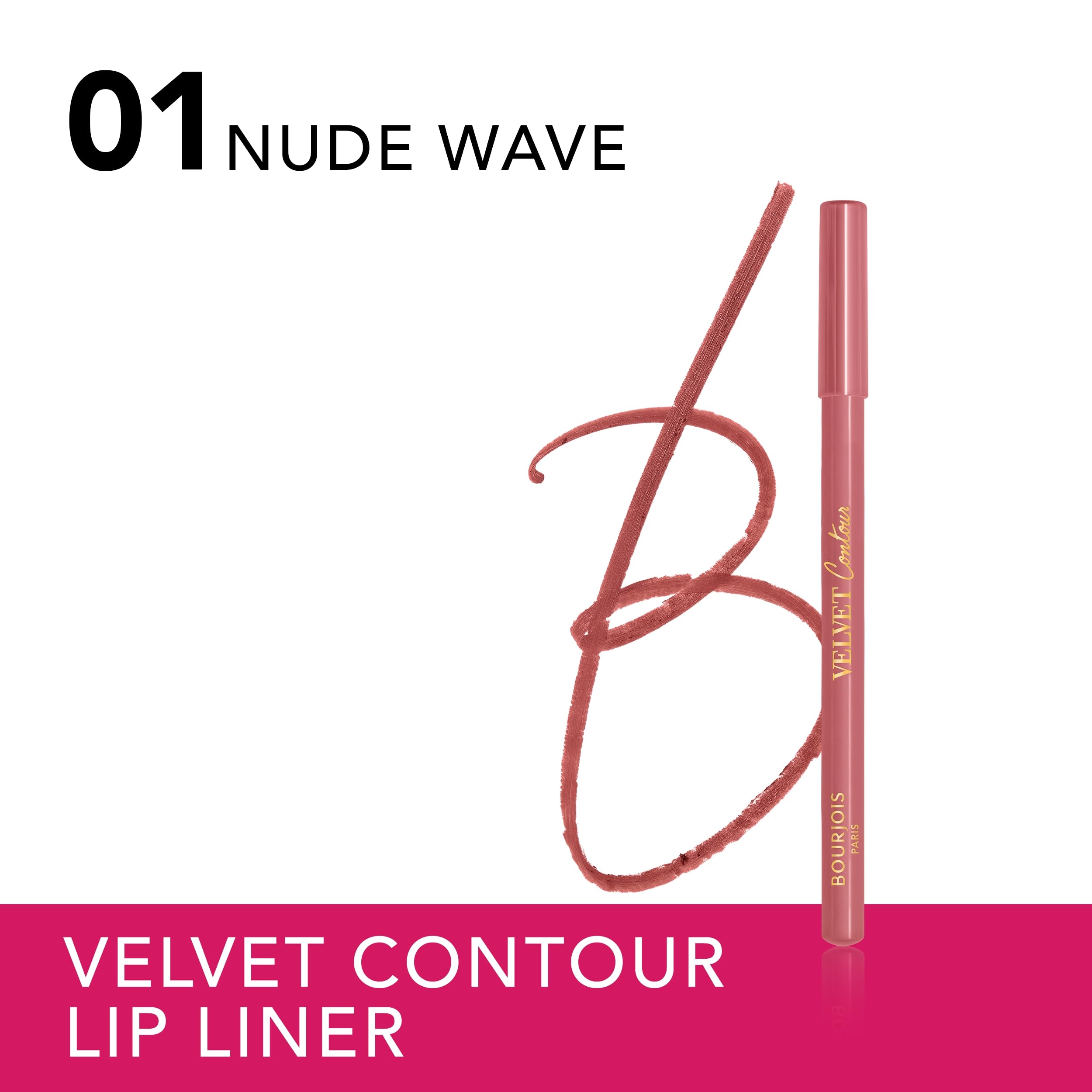 Bourjois Levres Contour Edition Lip Liner & Pencil - Nude Wave Nudes (1.14g) #330011 - Long-Lasting Nude Lip Liner for Everyday Makeup & Natural Looks