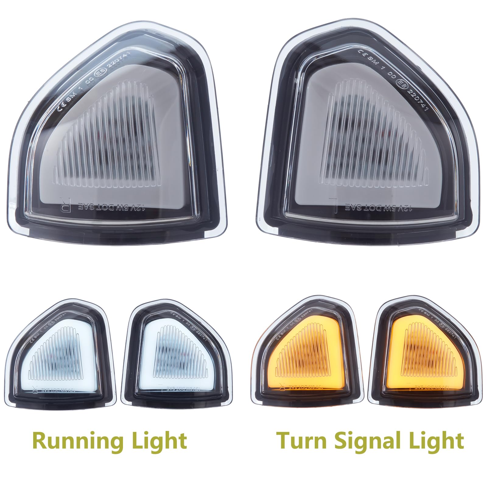 Switchback LED Side Mirror Turn Signal & Running Light Replacement for 2010-2021 Dodge Ram 1500, 2010-2018 Ram 2500/3500 - Amber/White Sequential Blinker - Easy Installation & Weatherproof Design (Perfect for Off-Roading, Night Driving & Custom Upgrades)