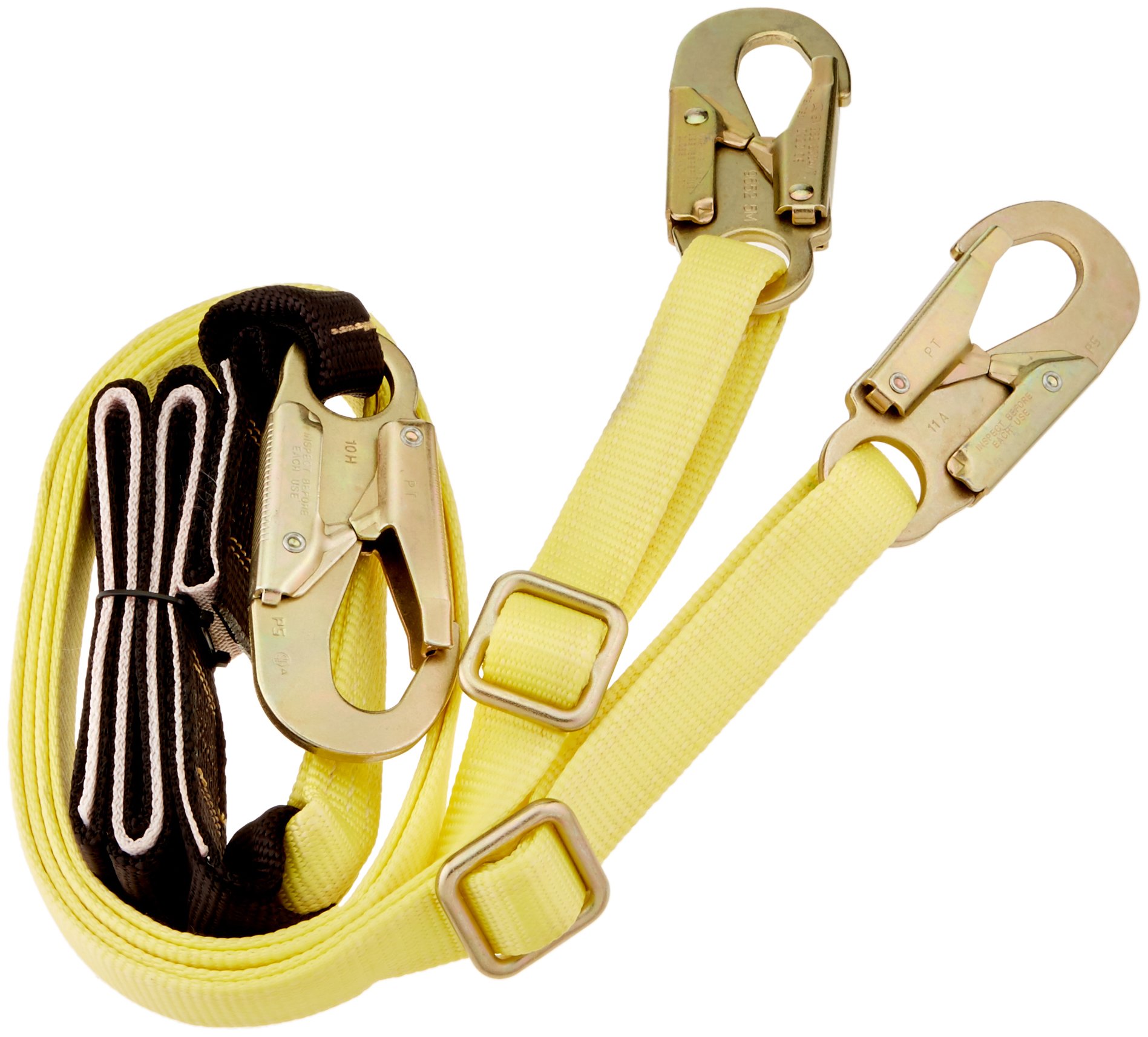 Safety Works Safety Lanyard - ANSI Compliant Fall Protection & Body Harness for Construction, Roofing & Industrial Work - Durable Shock Absorbing Safety Gear for Workers at Heights
