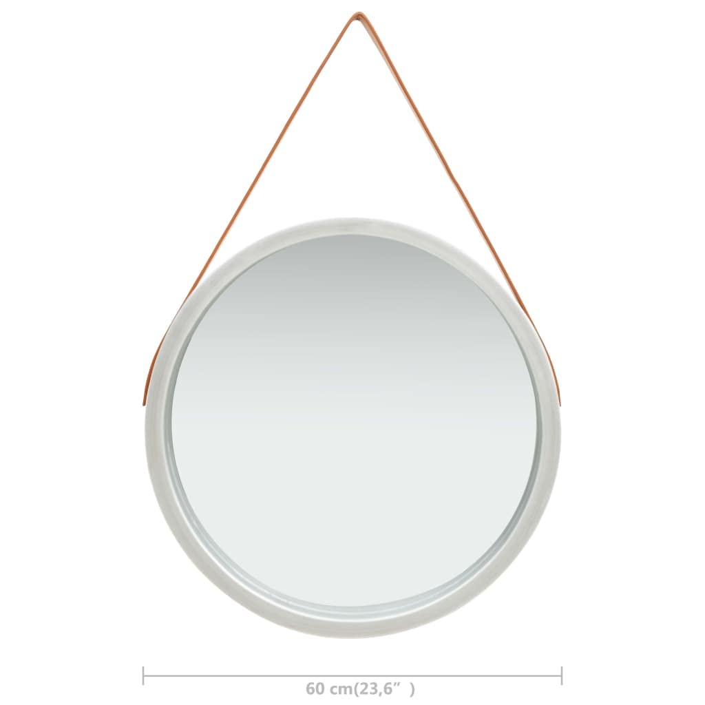 Adjustable Height Round Silver Wall Mirror for Bathroom, Bedroom, Living Room & Dressing Room - Vanity Mirror with Modern Design for Home Decor, Makeup & Outfit Check