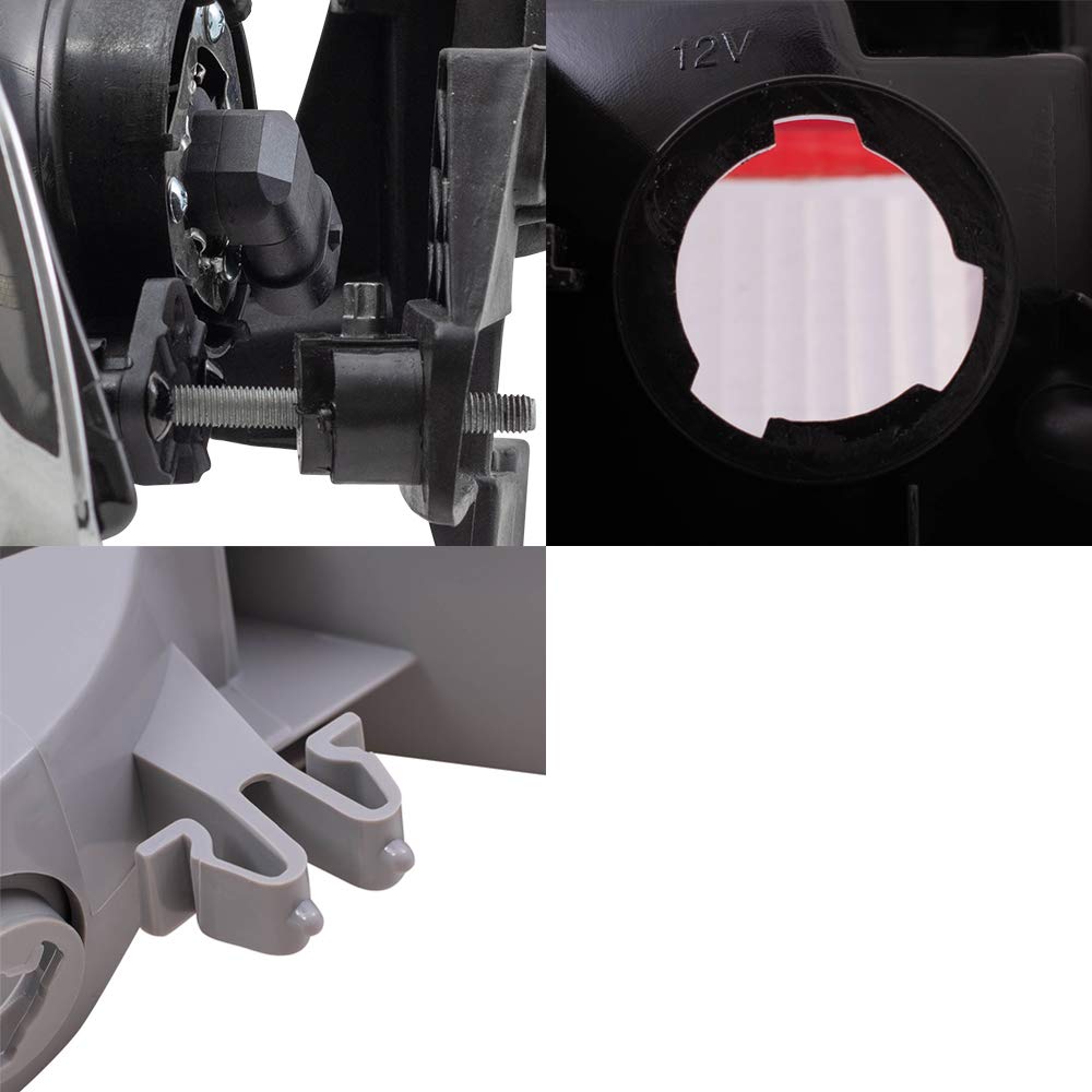 Brock Replacement Headlights Set - Driver & Passenger Side Headlights, Park Signal Fog Lights, Tail Lights with Black Edge (6-Piece) Compatible with 1998-2004 Chevy S10 | Perfect for Night Driving & Vehicle Restoration