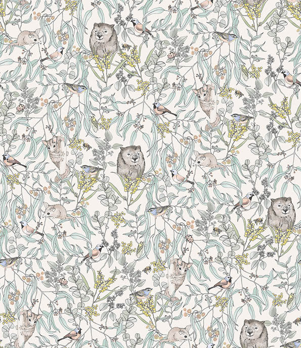 Endangered Wombat Wallpaper - Cute Australian Wildlife Wall Decals for Nursery, Kids Room & Home Decor