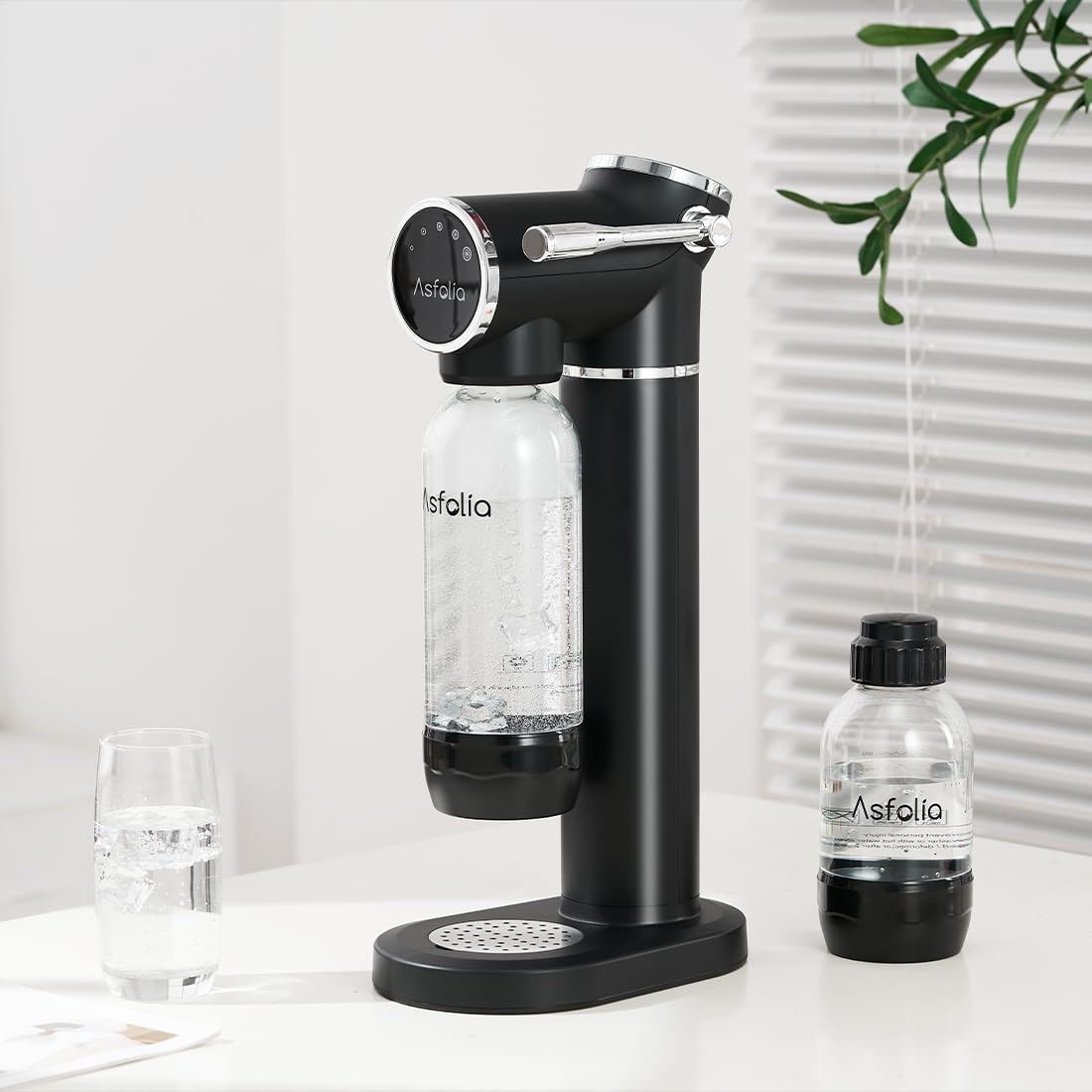 Sparkling Water Maker Machine with 5-Level Carbonation & LED Display, 1L BPA-Free Carbonating Bottle, Compatible with 60L CO2 Cylinders - Home Soda Maker for Flavored Sparkling Water, Perfect for Cocktails, Mocktails & Healthy Hydration