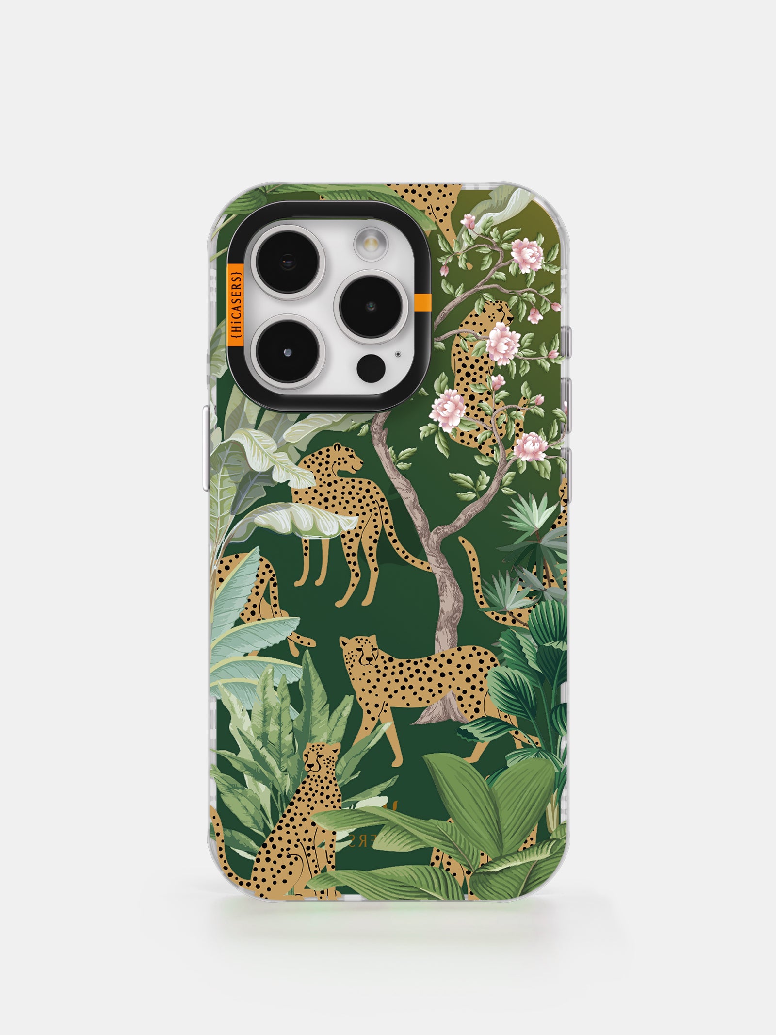 Jungle Cheetah Iridescent Phone Case - Deep Green Protective Cover for iPhone & Samsung | Stylish & Durable for Everyday Use & Outdoor Adventures