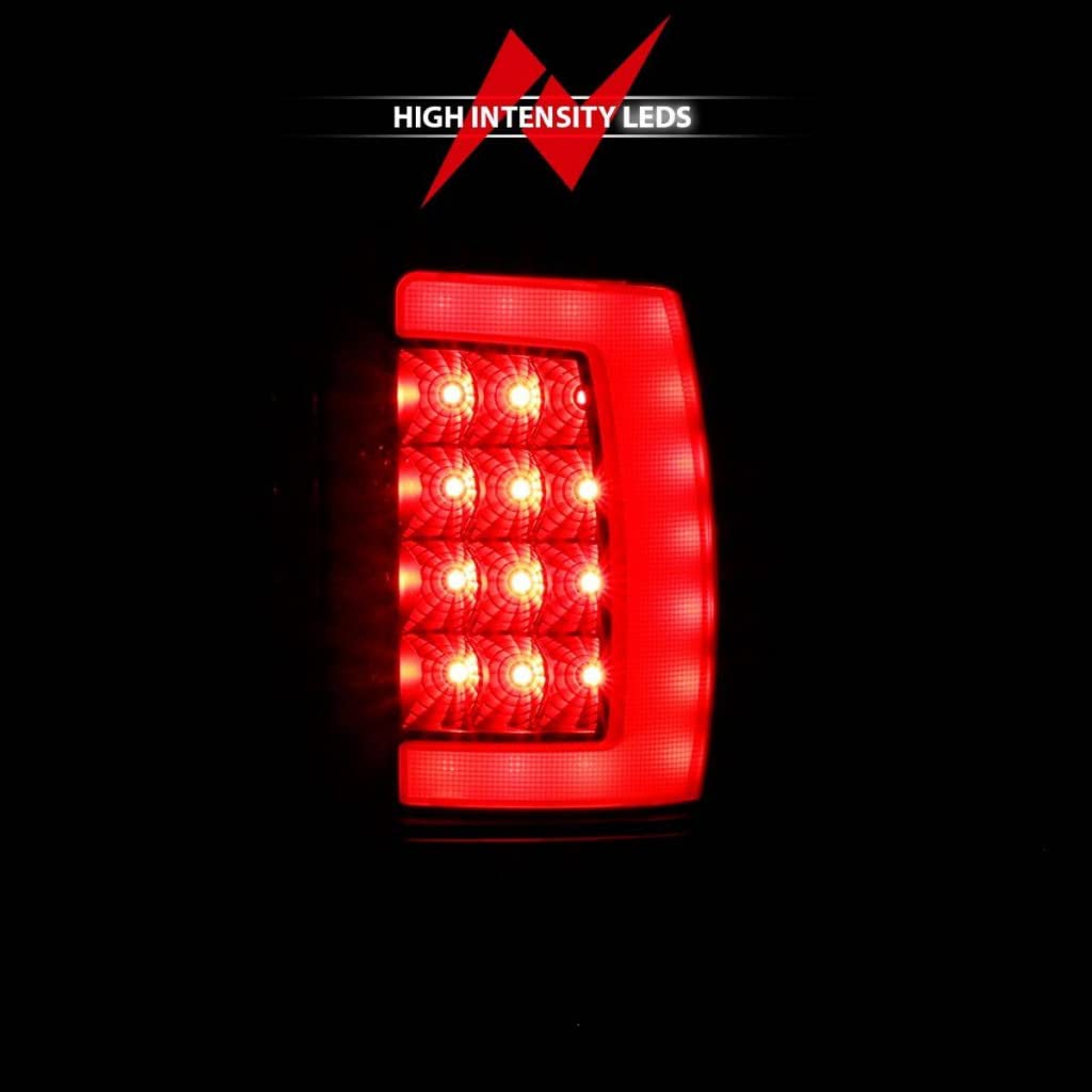ANZO LED Tail Lights for Dodge Ram 3500 (1994-2002) - Black Plank Style with Clear Lens | Part #311339 | Upgrade for Enhanced Visibility & Style