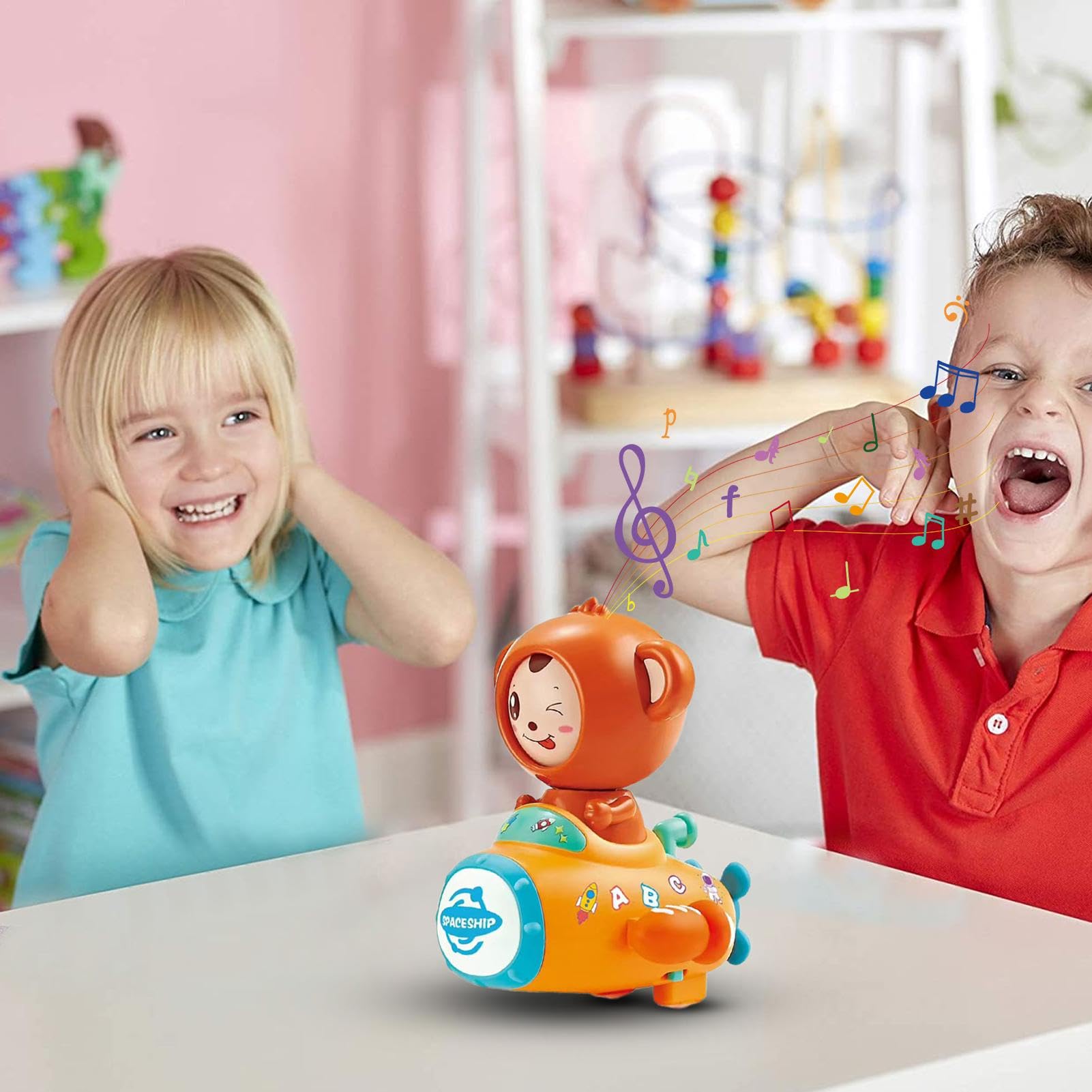 Electric Monkey Toy for Kids - Interactive Electronic Animal Spaceship Toy with Music & Sounds | Fun Birthday Gift for Boys & Girls Ages 3-5 | Perfect for Playtime, Learning & Party Entertainment