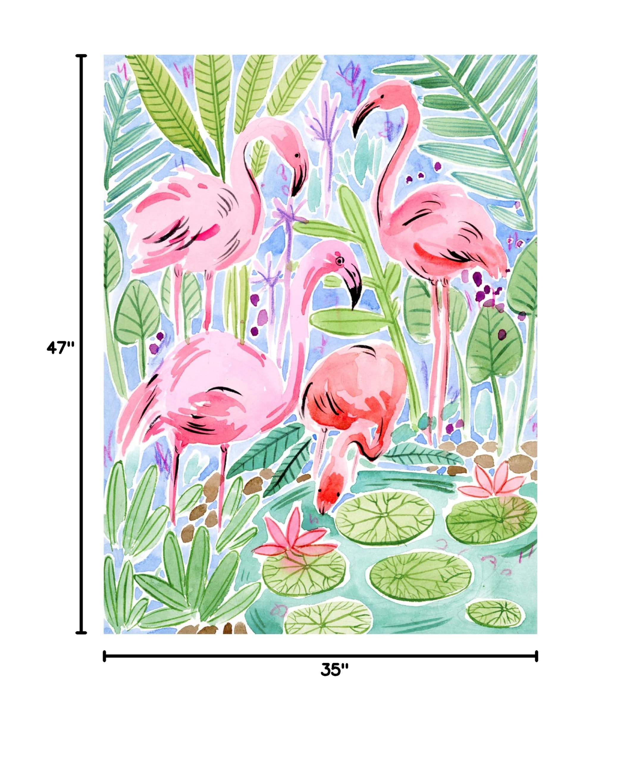 Wild Swimming II Canvas Wall Art by Melissa Wang - Stunning Handmade Painting for Living Room, Bedroom & Office Decor