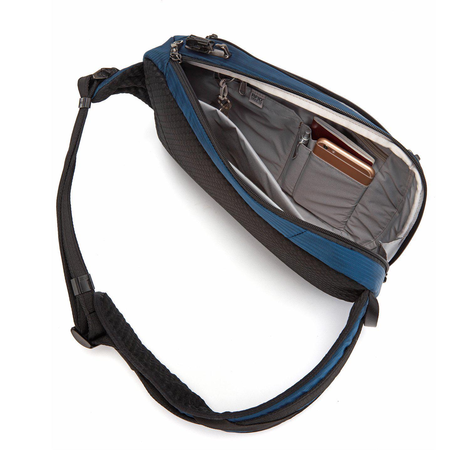 Pacsafe Econyl Vibe 325 Anti-Theft Sling Pack - Secure Crossbody Bag for Travel, Commuting & Outdoor Adventures | Water-Resistant & RFID Protection