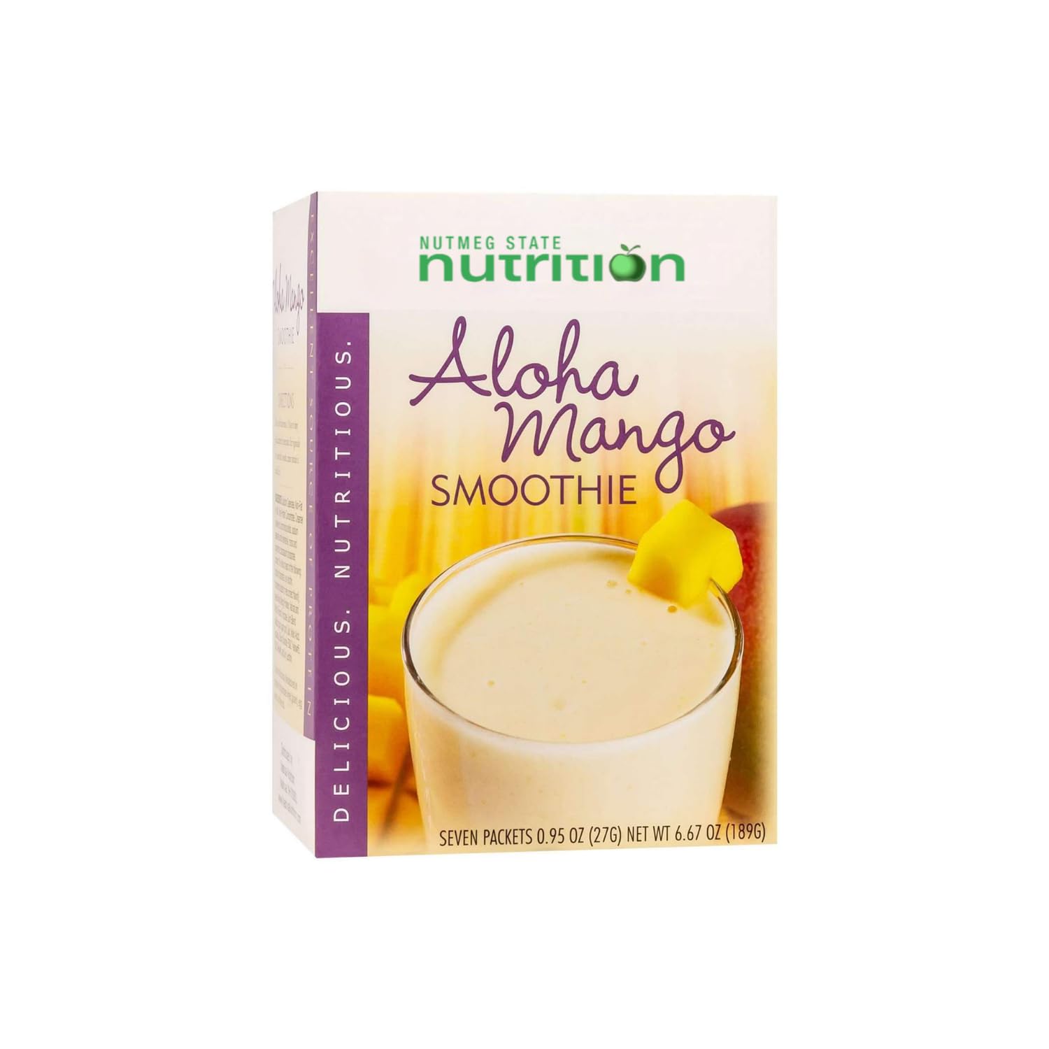 Nutmeg State Nutrition High Protein Meal Replacement Smoothie - Low Calorie, Low Fat Shake with 15g Protein, Ideal Protein Compatible, 7 Servings (Aloha Mango Flavor) | Perfect for Weight Loss, Post-Workout Recovery & Busy Lifestyle