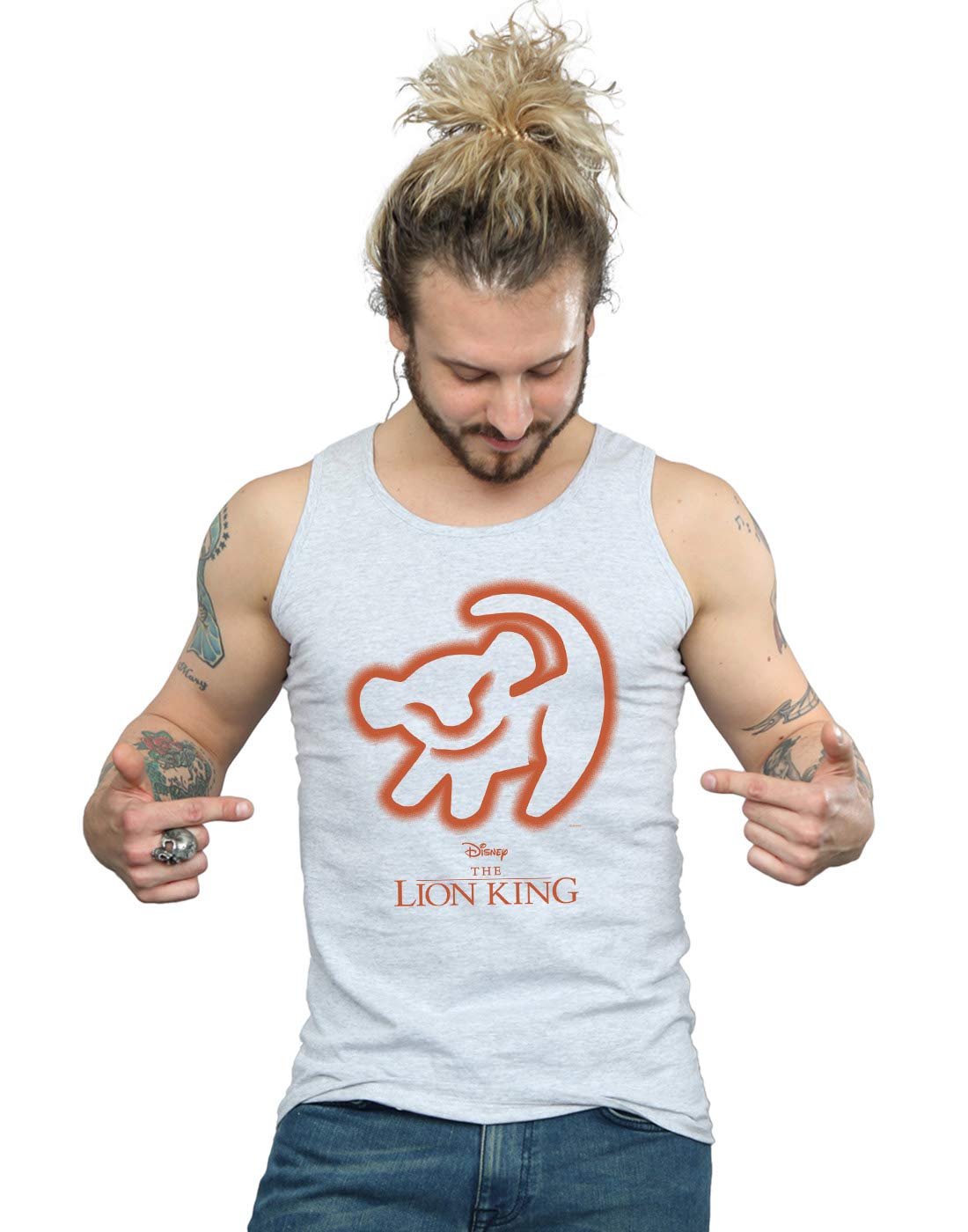 Disney The Lion King Graphic Tank Top for Men - Vintage Cave Drawing Design - Casual Summer Tee for Fans & Gifting