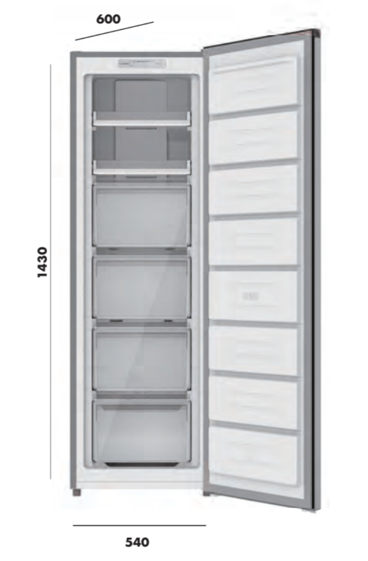 Euro Appliances EF204VFSS 204L Stainless Steel Upright Freezer - Energy Efficient, Quiet Operation - Perfect for Home, Restaurant & Commercial Kitchen Storage