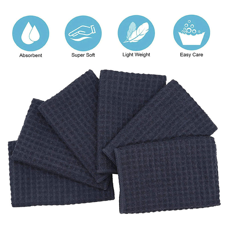 Premium Waffle Weave Microfiber Towels - 16x16 Inches, 400GSM Ultra Absorbent, Pack of 12 - Perfect for Gym, Spa, Kitchen & Bathroom Use