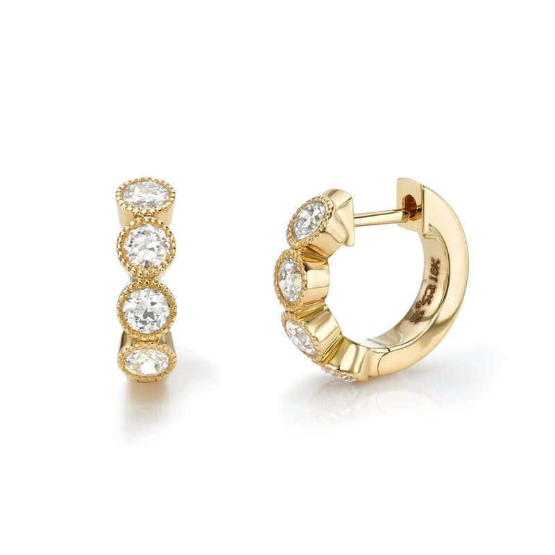 Single Stone Gabby Huggie Earrings - Elegant Minimalist Hoop Earrings for Women - Perfect for Everyday Wear, Date Night & Special Occasions