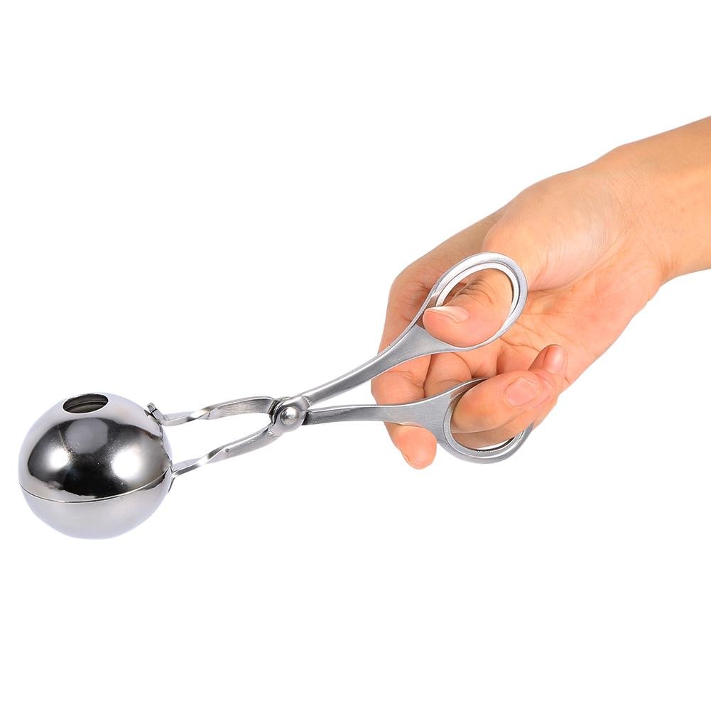 Yosoo Stainless Steel Meat Baller - 16.1 x 6.9cm Non-Stick Cookie Dough Scoop, Meatball Maker, Melon Baller for Kitchen - Perfect for Baking, Ice Cream, Cake Decorating & Rice Ball Making (Small Size)