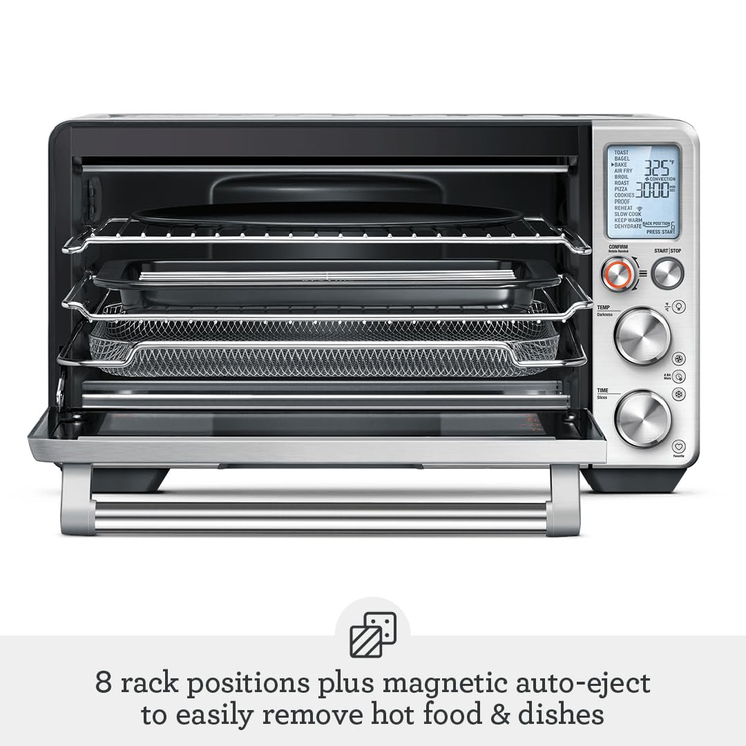 Breville BOV950BSS Joule Smart Oven Air Fryer Pro Countertop Convection Oven with 13 Cooking Functions - Brushed Stainless Steel - Perfect for Baking, Roasting, Air Frying & Reheating Meals in Small Kitchens