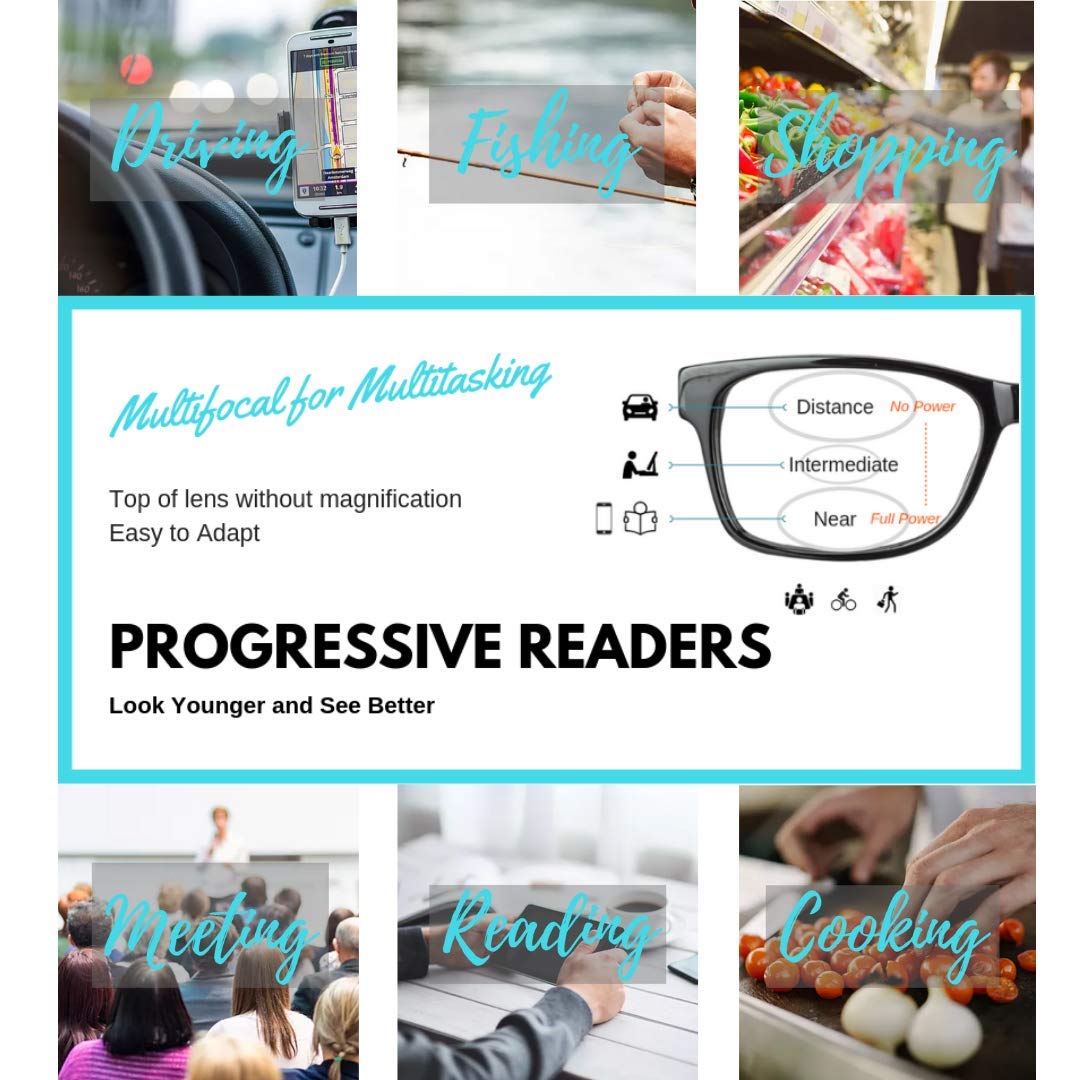 ProEyes Aurgia Blue Light Blocking Reading Glasses - 0 Power Top Lens, Anti-Reflective Coating for Computer & Digital Screen Use - Reduce Eye Strain While Working, Gaming or Browsing