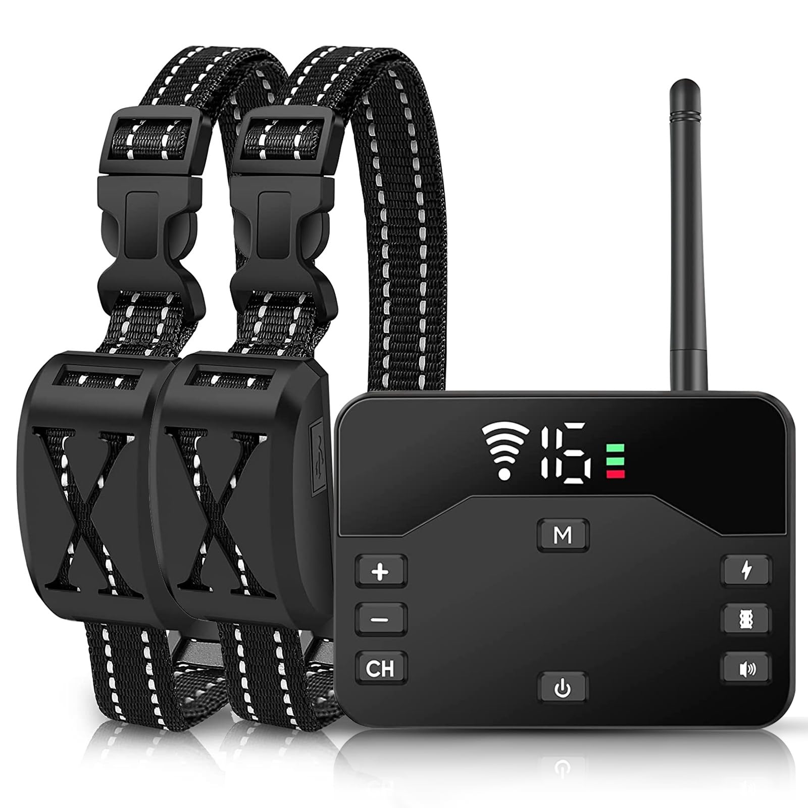 TeqHome Wireless Dog Fence System - 2-in-1 Electric Pet Containment for 2 Dogs with Training Collar & Remote | IP65 Waterproof | Up to 8 Acre Coverage (20-850ft) | 2023 Safe & Reliable for All Dog Breeds | Perfect for Backyards, Farms & Large Outdoor Spaces
