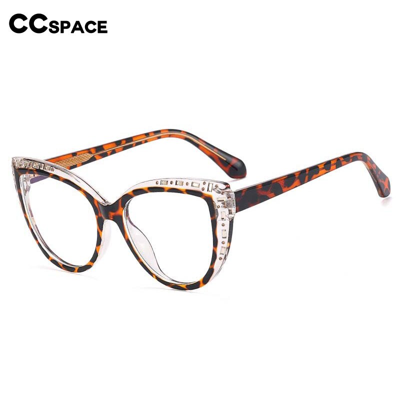 CCspace Women's Full Rim Square Cat Eye Titanium Eyeglasses Frame - Lightweight & Durable TR90 Material - Perfect for Work, Reading & Fashion Accessories
