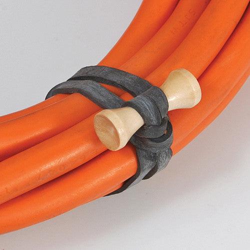 BongoTies 5-Inch Bamboo Elastic Cable Ties - 10 Pack Natural Eco-Friendly Cord Organizers for Home, Office & Garden Use